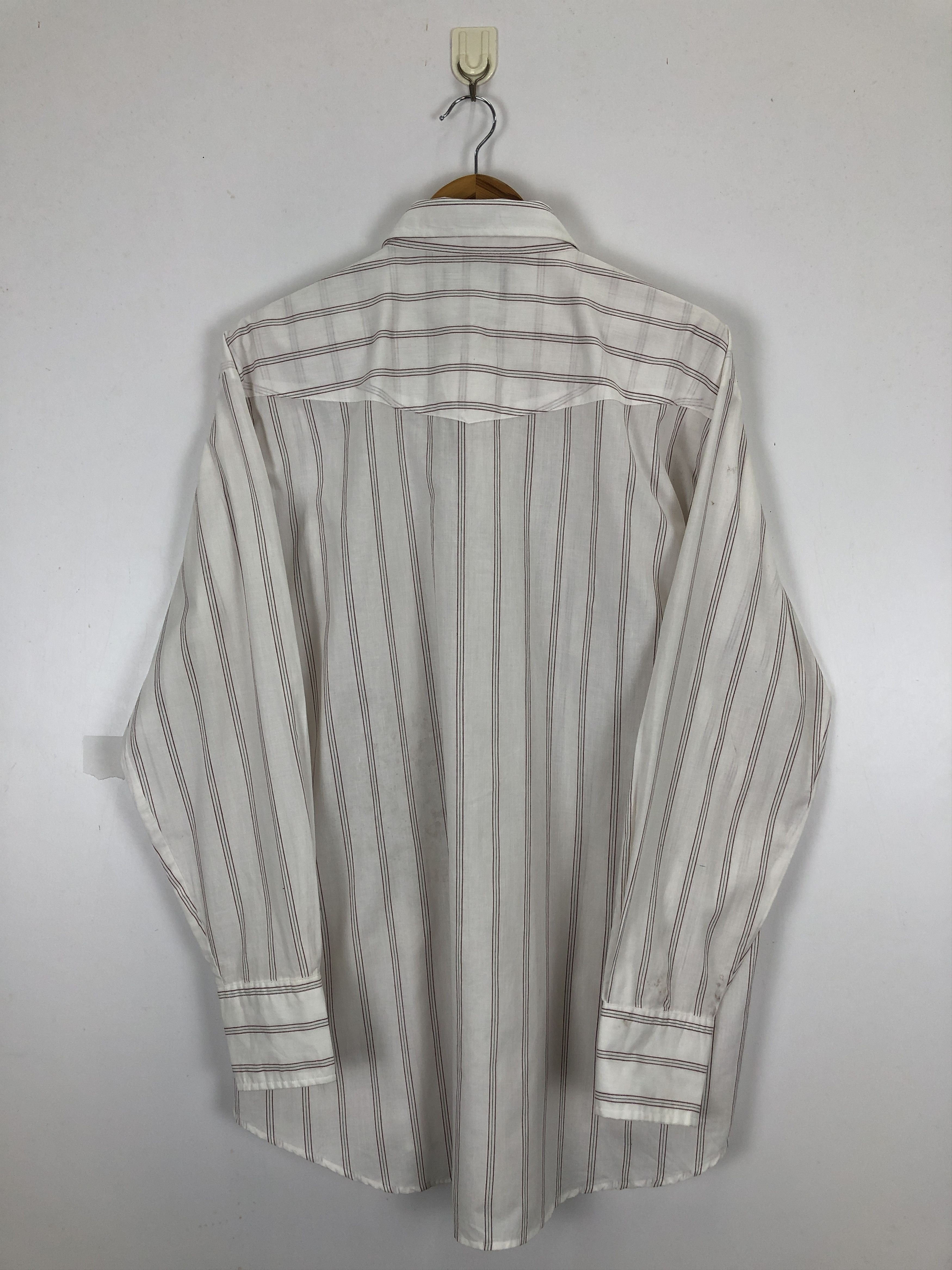 Japanese Brand × Vintage Vintage 70s Karmen Double Pocket Stripe Western Shirt TA0484 Size US XL / EU 56 / 4 - 3 Thumbnail
