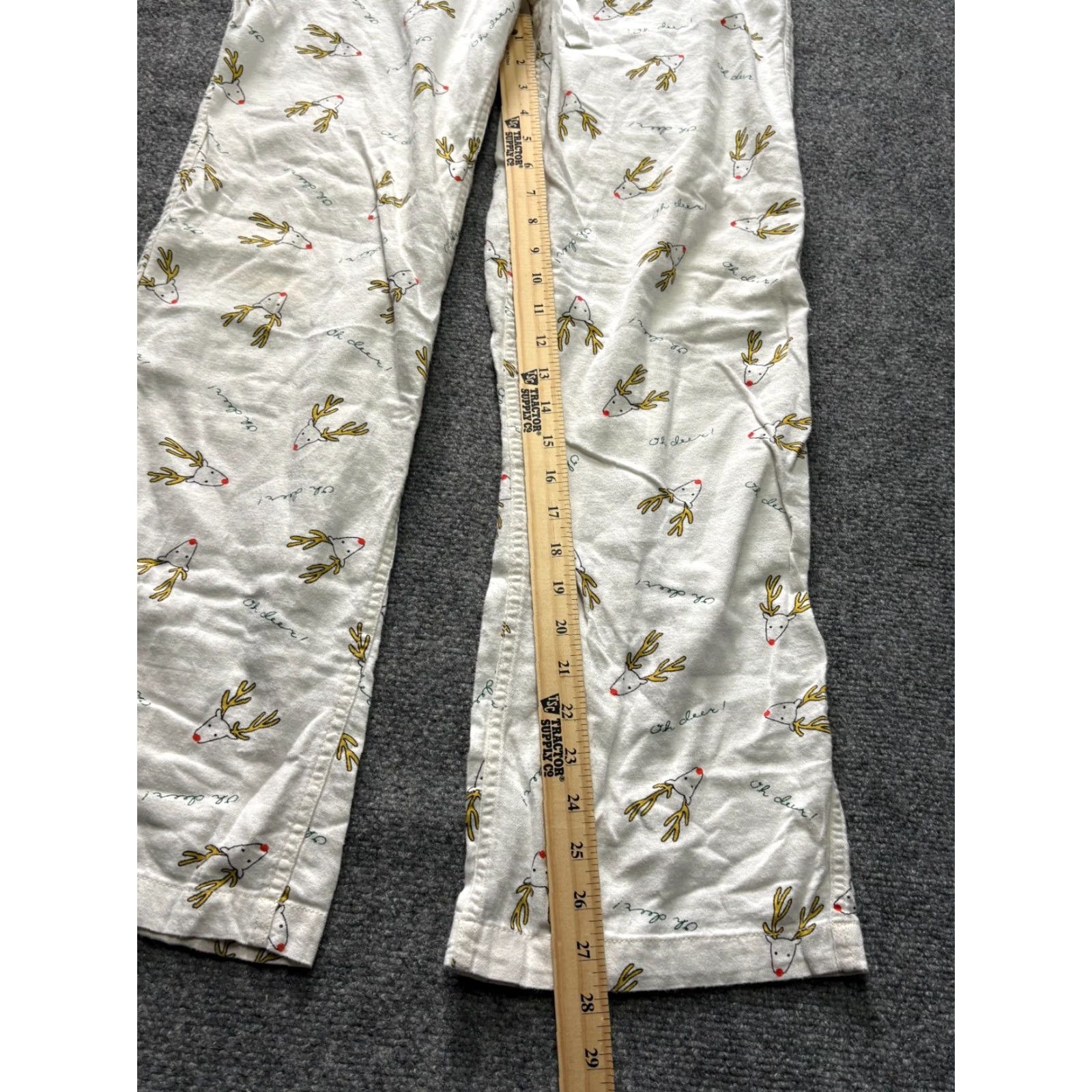 J.Crew J. Crew Pajama Bottoms Womens Small White PJ Pants Christmas "Oh Deer" Rein Deer Size 28" / US 6 / IT 42 - 3 Thumbnail