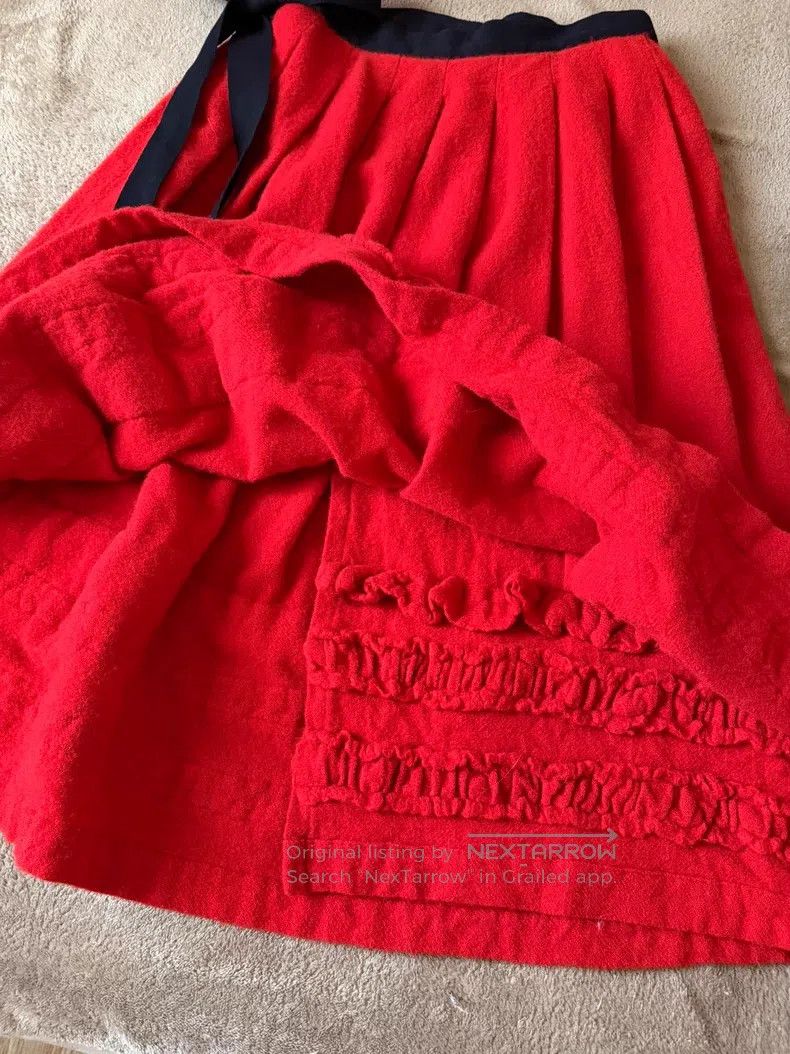 Comme des Garcons Comme Des Garcons size S Wool pleated ruffle tie waist hal Size 23" - 5 Thumbnail