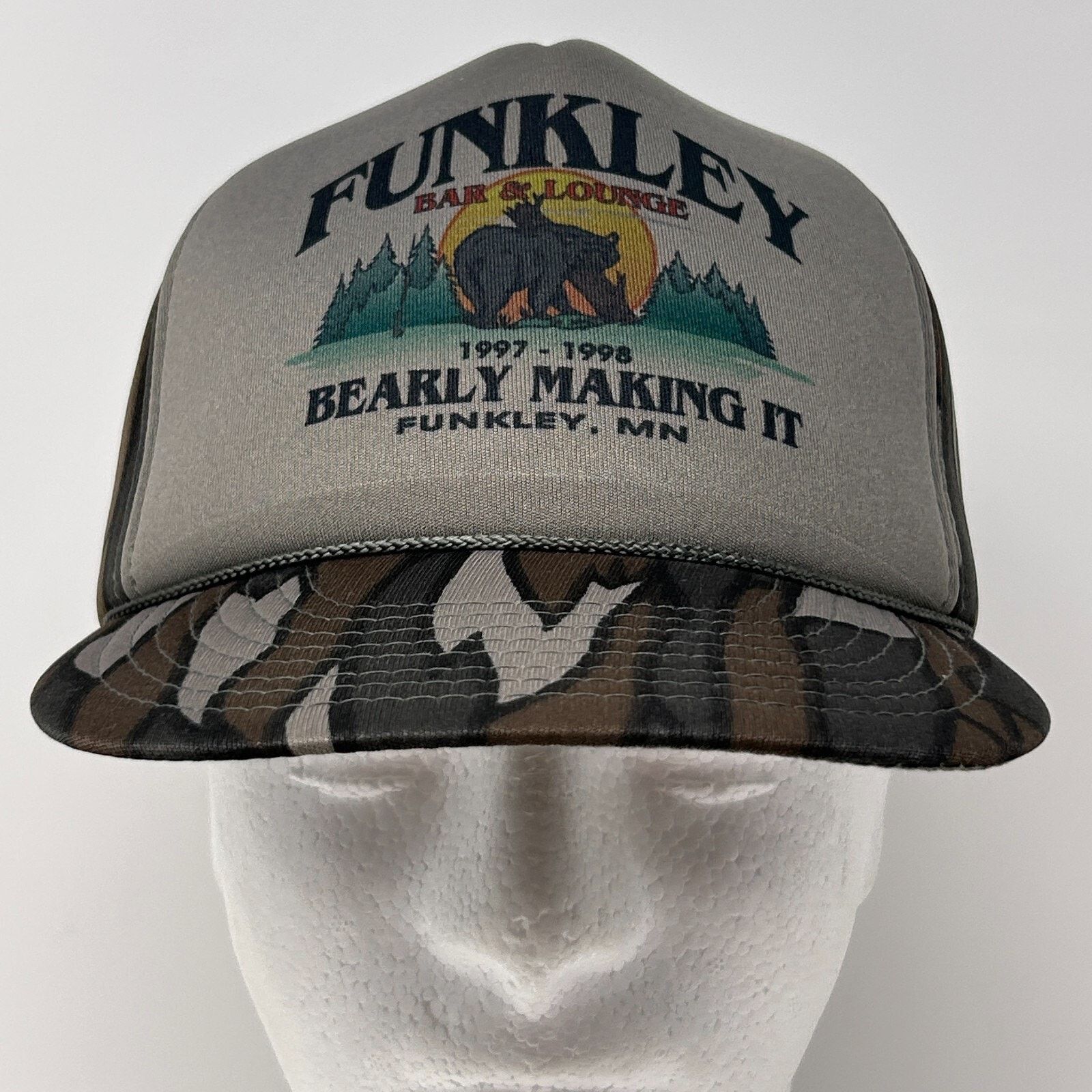 Vintage Vintage 90s Funkley Bar and Lounge Hat Baseball Cap Gray Size ONE SIZE - 2 Thumbnail
