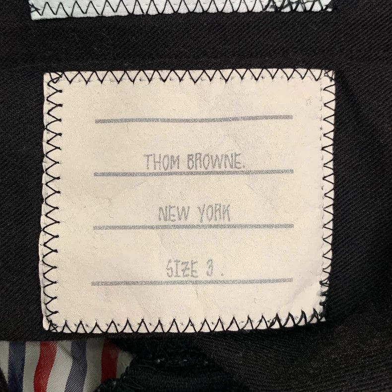 Thom Browne Thom Browne Size 3 Black side striped wool casual trousers Size US 34 / EU 50 - 6 Thumbnail