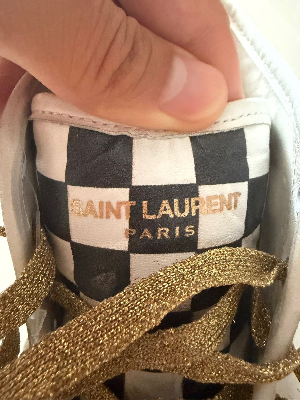 Saint Laurent Paris Saint Laurent Pairs Checkered SL/45 M High-Top Sneaker Size US 8.5 / EU 41-42 - 9 Thumbnail