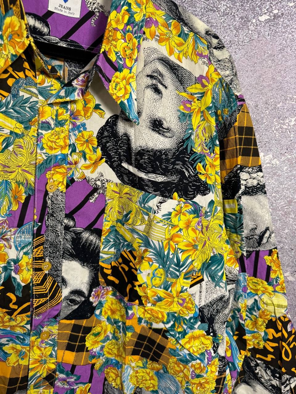 Designer × Moschino × Vintage Moschino Jeans Faces Shirt Men's Long Sleeve Shirt Vintage Size US L / EU 52-54 / 3 - 13 Thumbnail