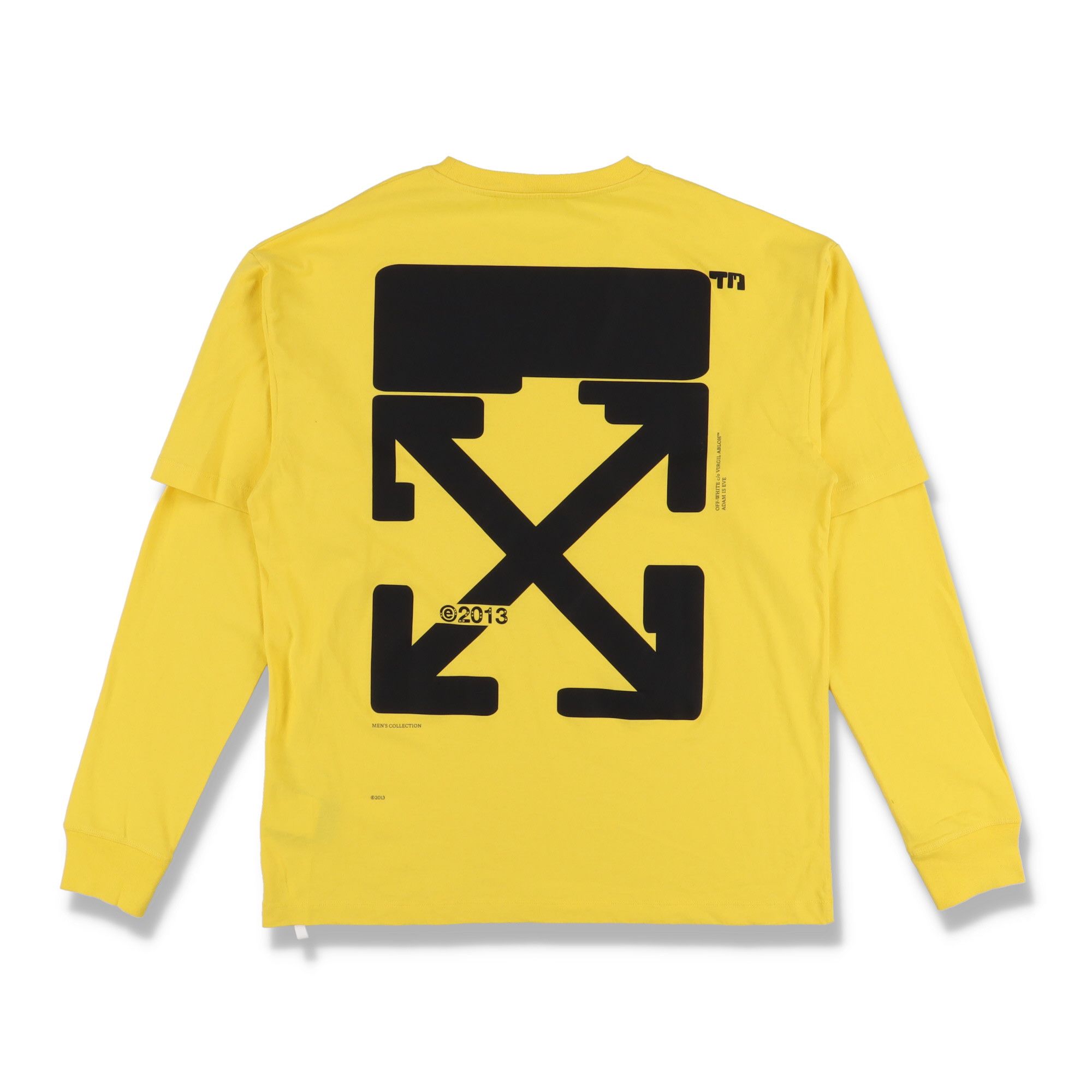 Off White Yellow Tech Marker Arrows Double Layer LS T Shirt Grailed