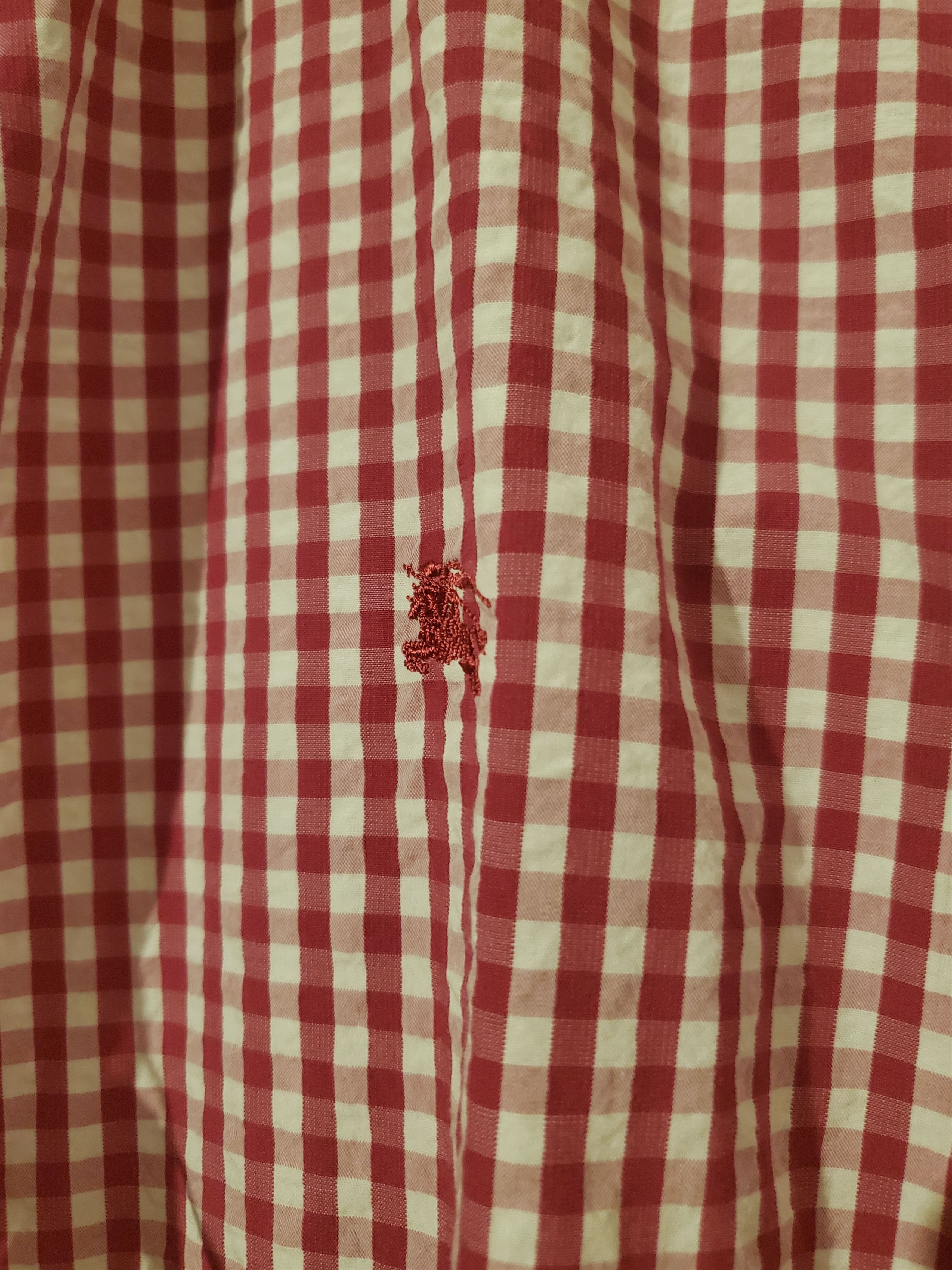Burberry Burberry Red White Gingham Button Down Shirt Sz. M Size US M / EU 48-50 / 2 - 4 Thumbnail