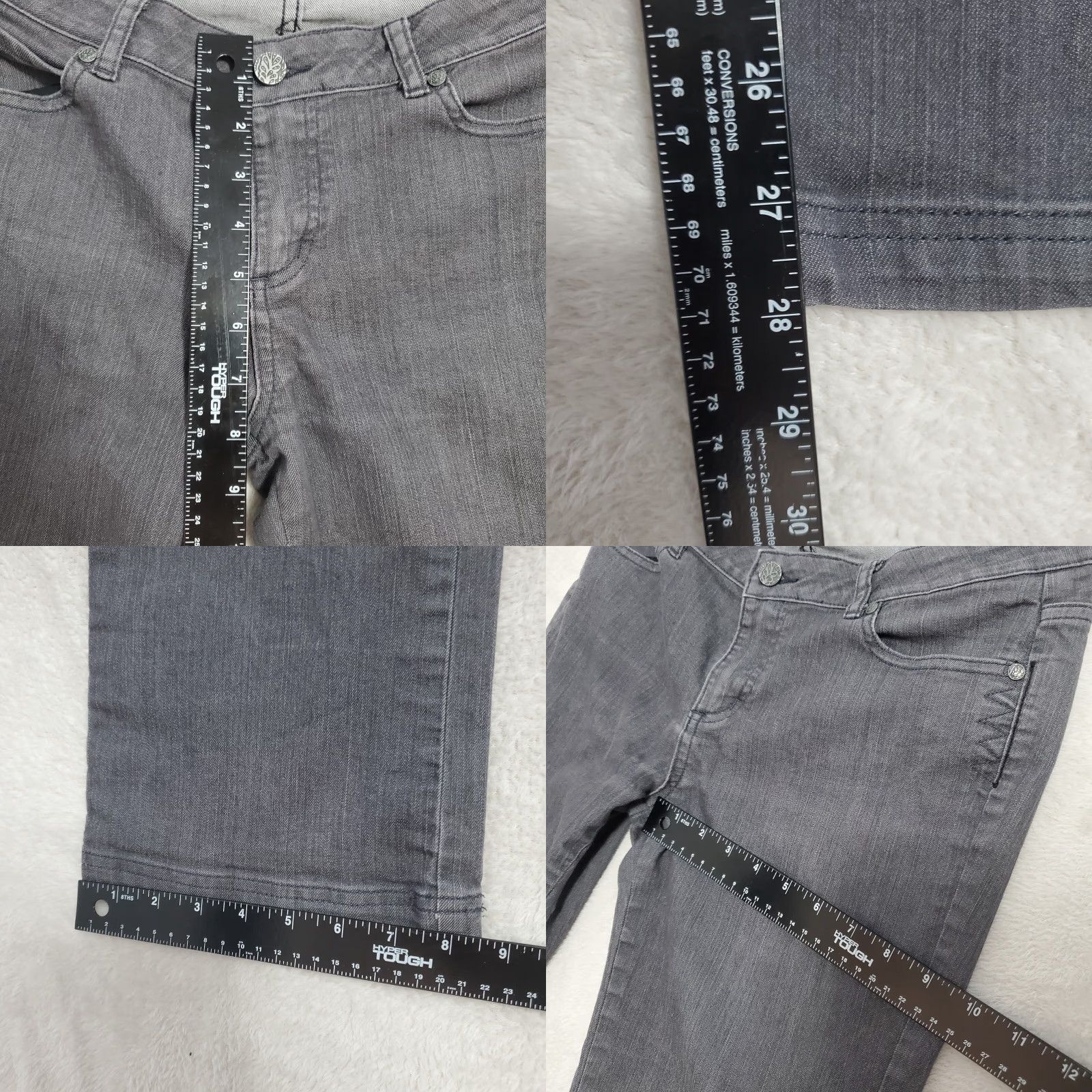 Prana VINTAGE Prana Jeans Women 8 Gray Low Rise Short Inseam Straight Leg Stretch 30X28 Size 30" / US 8 / IT 44 - 8 Thumbnail