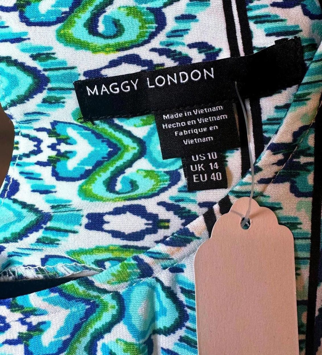 Designer Maggy London Colorful Print Dress - Size 10 Size L / US 10 / IT 46 - 3 Thumbnail