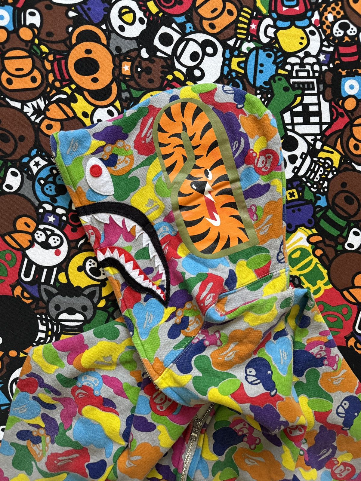 Bape A Bathing Ape Multi Camo Baby Milo Shark Hoodie Size S / US 4 / IT 40 - 5 Thumbnail