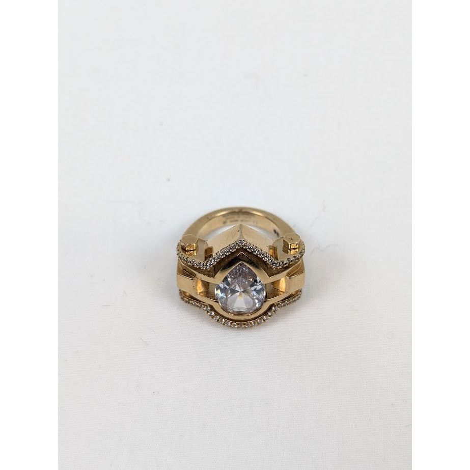 Bottega Veneta o1rshd1 Size: 11 / Cubic Zirconia Ring in Gold Silver White Size ONE SIZE - 2 Thumbnail
