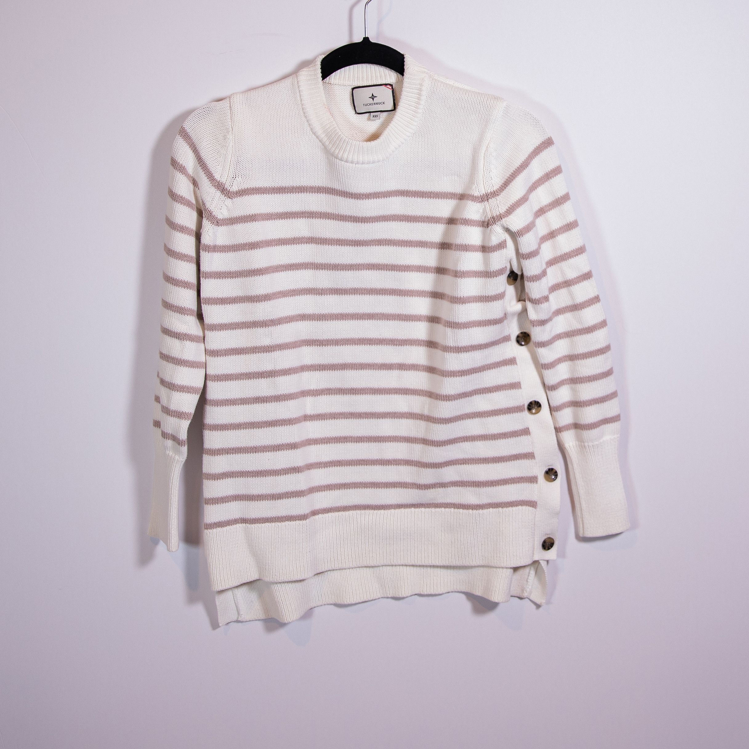 Other Tuckernuck Bar Harbor Beige Stripe Cotton Knit Size XXS / US 00 / IT 34 - 1 Thumbnail