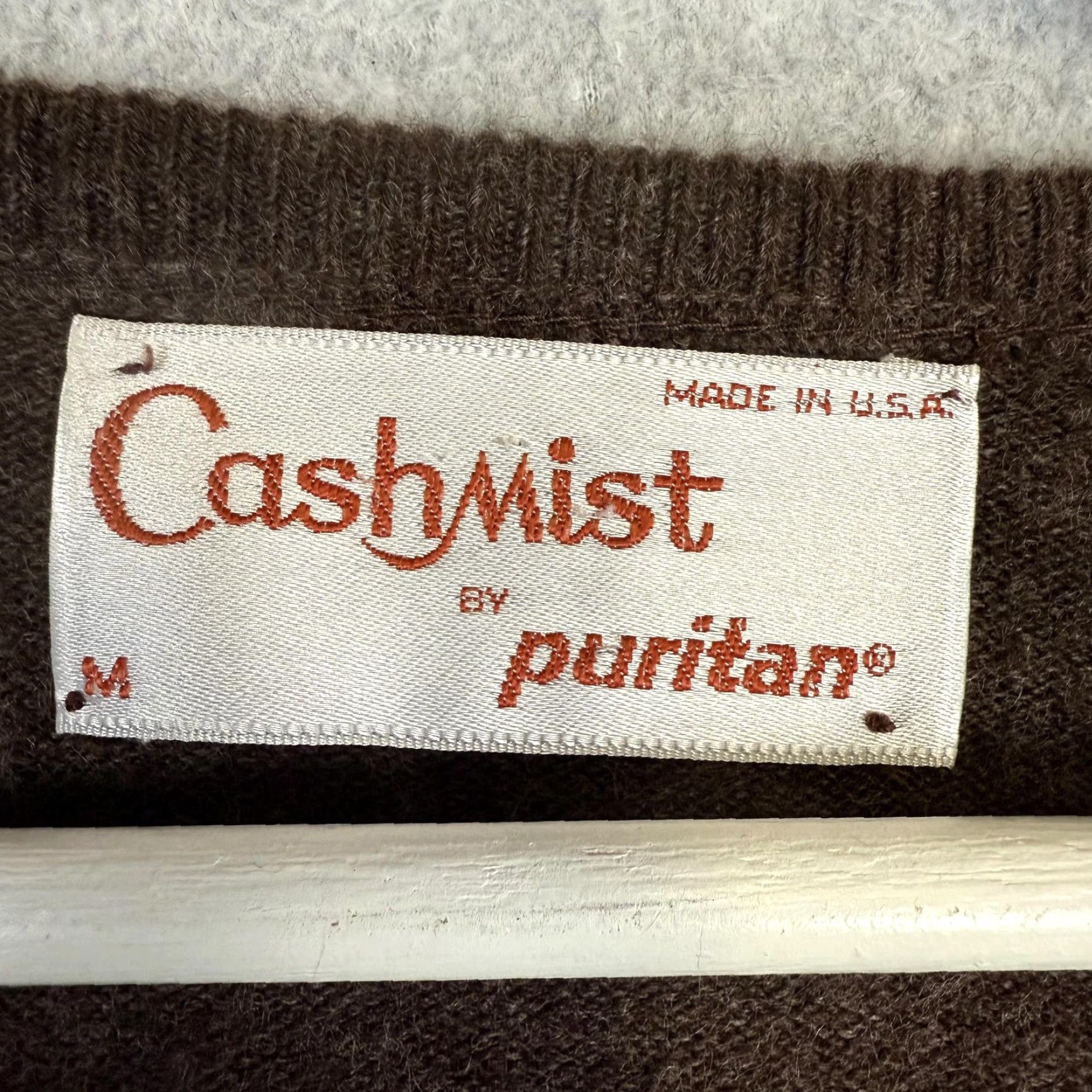 Vintage VINTAGE Puritan Cashmist Men's Medium Brown Wool V Neck Sweater Sweater Size US M / EU 48-50 / 2 - 2 Thumbnail