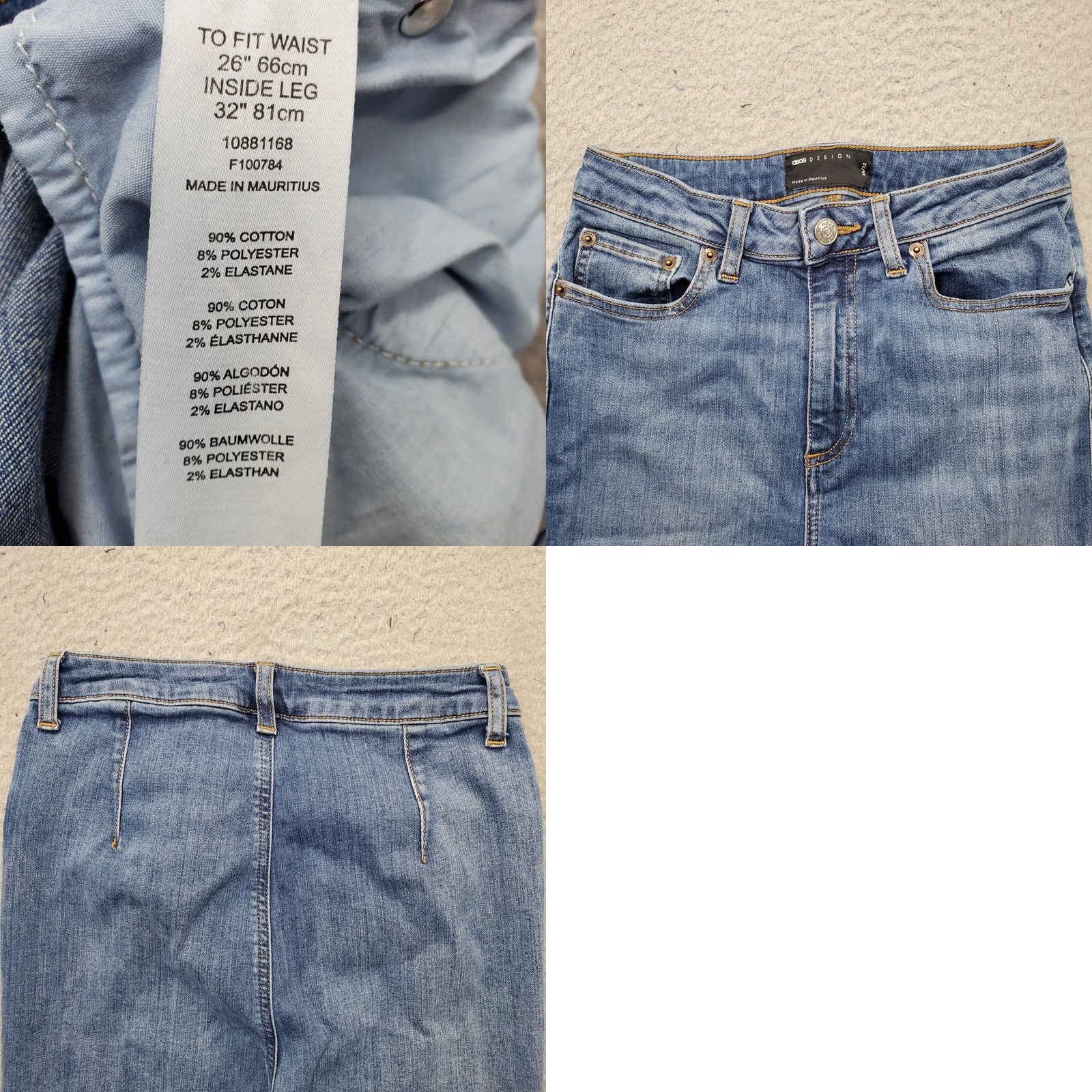 Asos ASOS Jeans Womens 26x32 Blue Denim Medium Wash Stretch Streetwear Flare Leg Jeans Size 26" / US 2 / IT 38 - 8 Thumbnail