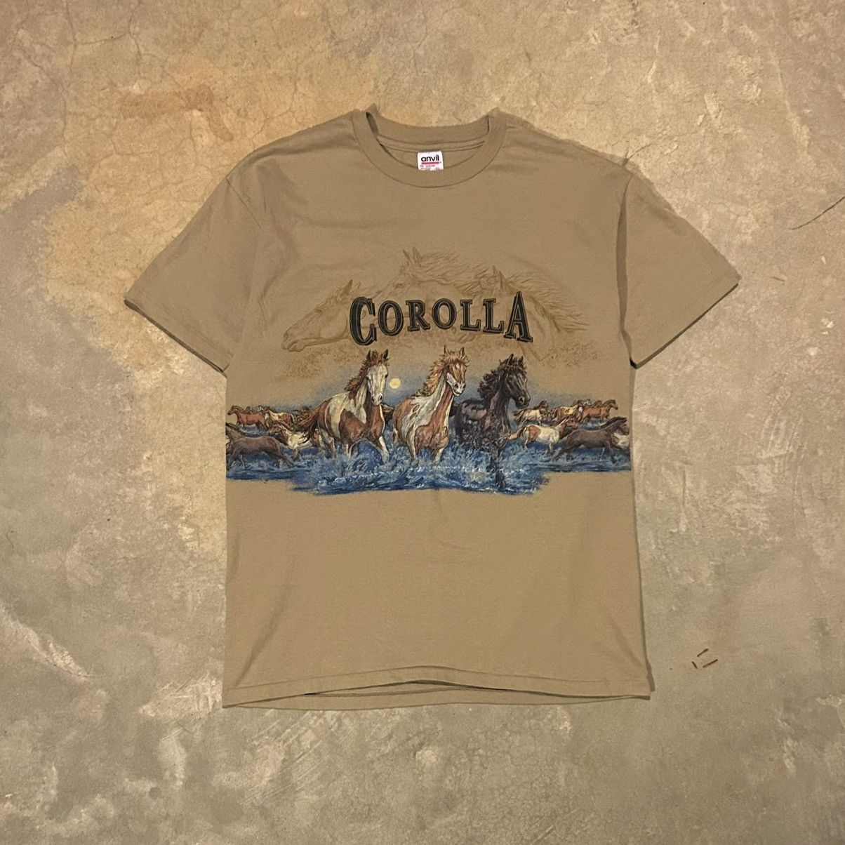 Vintage Crazy Vintage 90s Corolla Horses Wrap Around Tee Size US XL / EU 56 / 4 - 1 Thumbnail