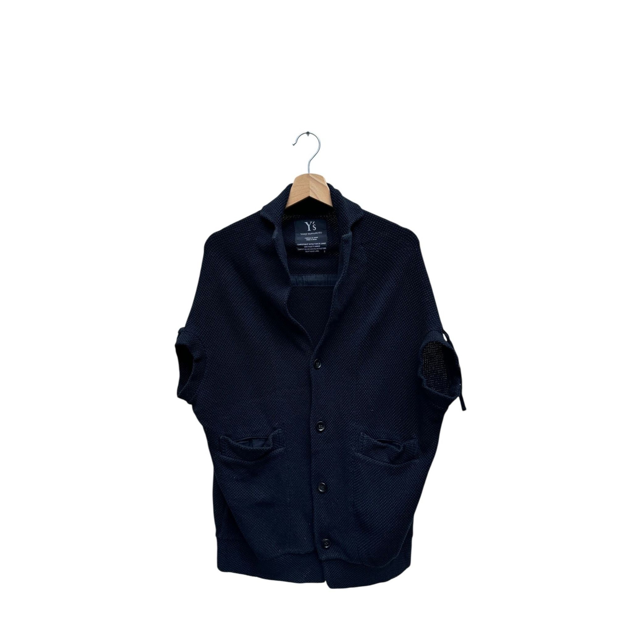 Yohji Yamamoto Black Knit Cotton Jacket Size M / US 6-8 / IT 42-44 - 3 Thumbnail
