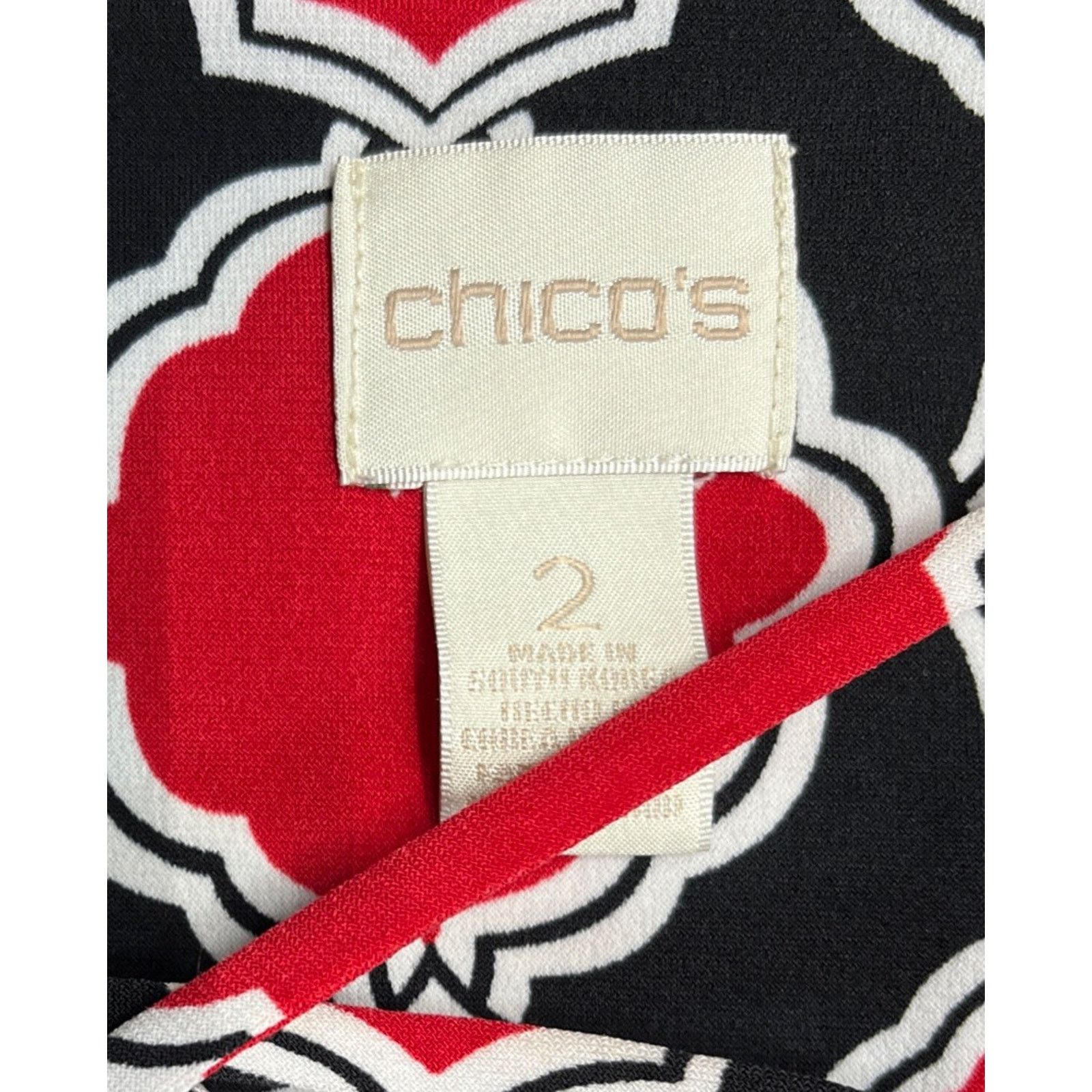 Chicos Chicos Womens Red Criss Cross Stretchy Top Size 2 L Size L / US 10 / IT 46 - 5 Thumbnail