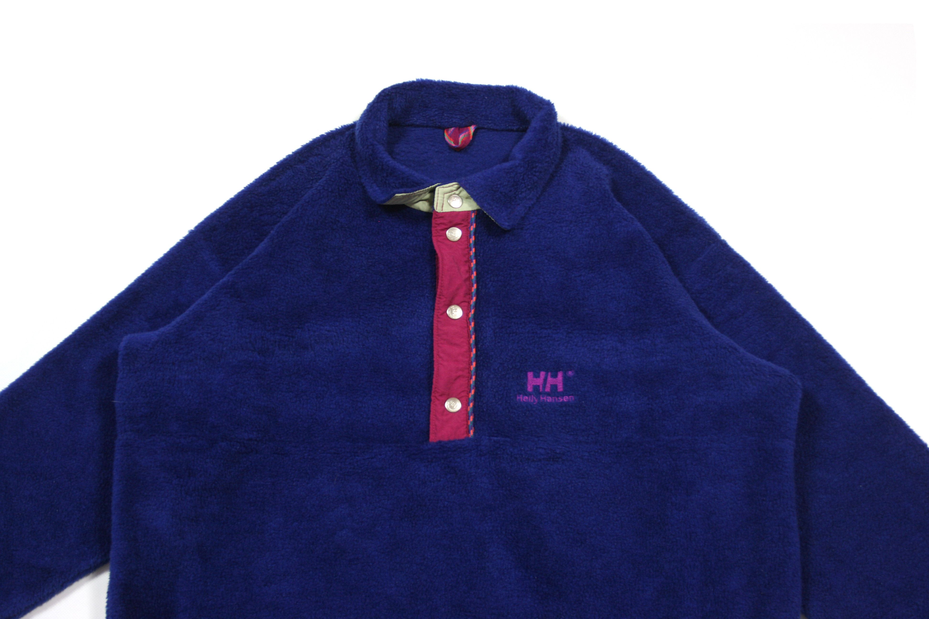 Helly Hansen 90S Logo Fleece Sherpa Jacket Vintage Size US L / EU 52-54 / 3 - 3 Thumbnail