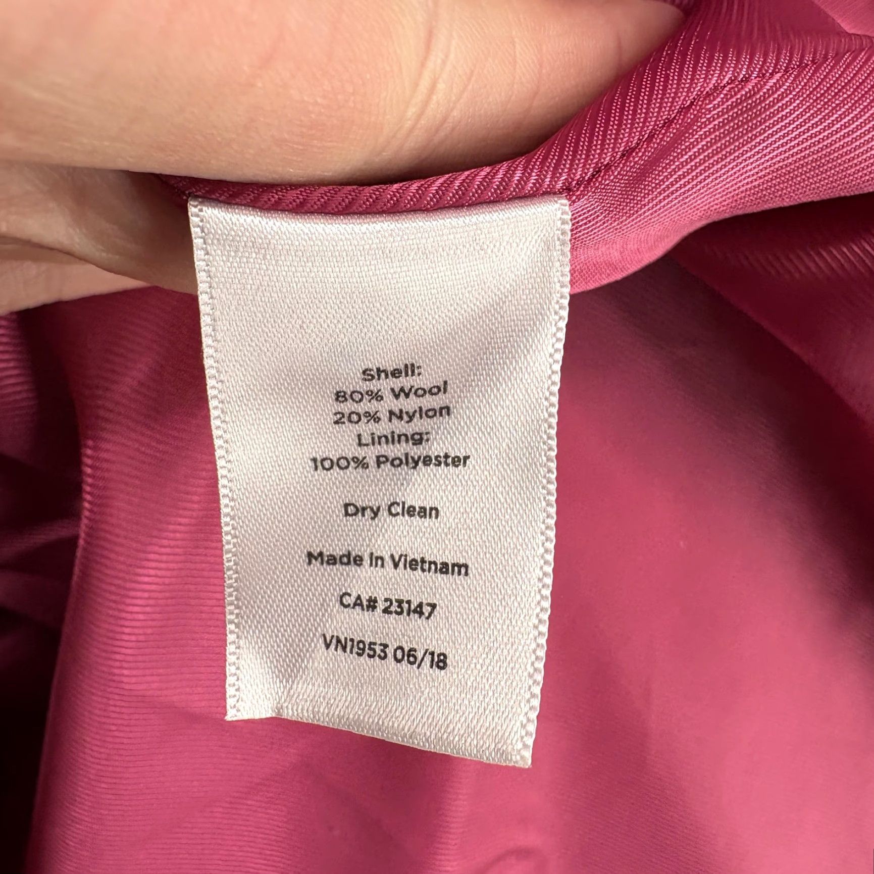 Talbots Talbots Coat Womens 20W Pink Wool Lined Collared Zipper Pockets Italian Size 3XL / US 20-22 - 5 Thumbnail