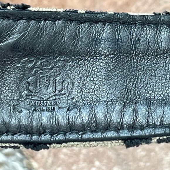 Trussardi Trussardi Tapestry Leather Lined Brass Buckle Belt Size 36 - 4 Thumbnail