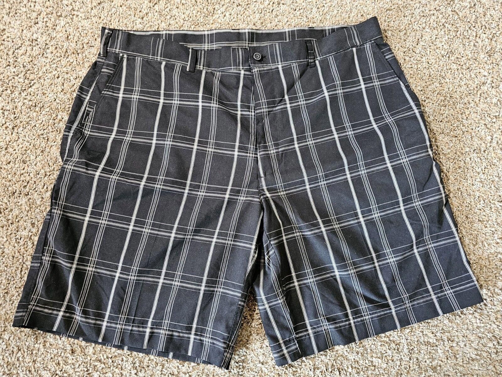 Designer Champions Tour Golf Shorts Mens Size 42 Black Plaid Pockets Size US 42 / EU 58 - 1 Thumbnail