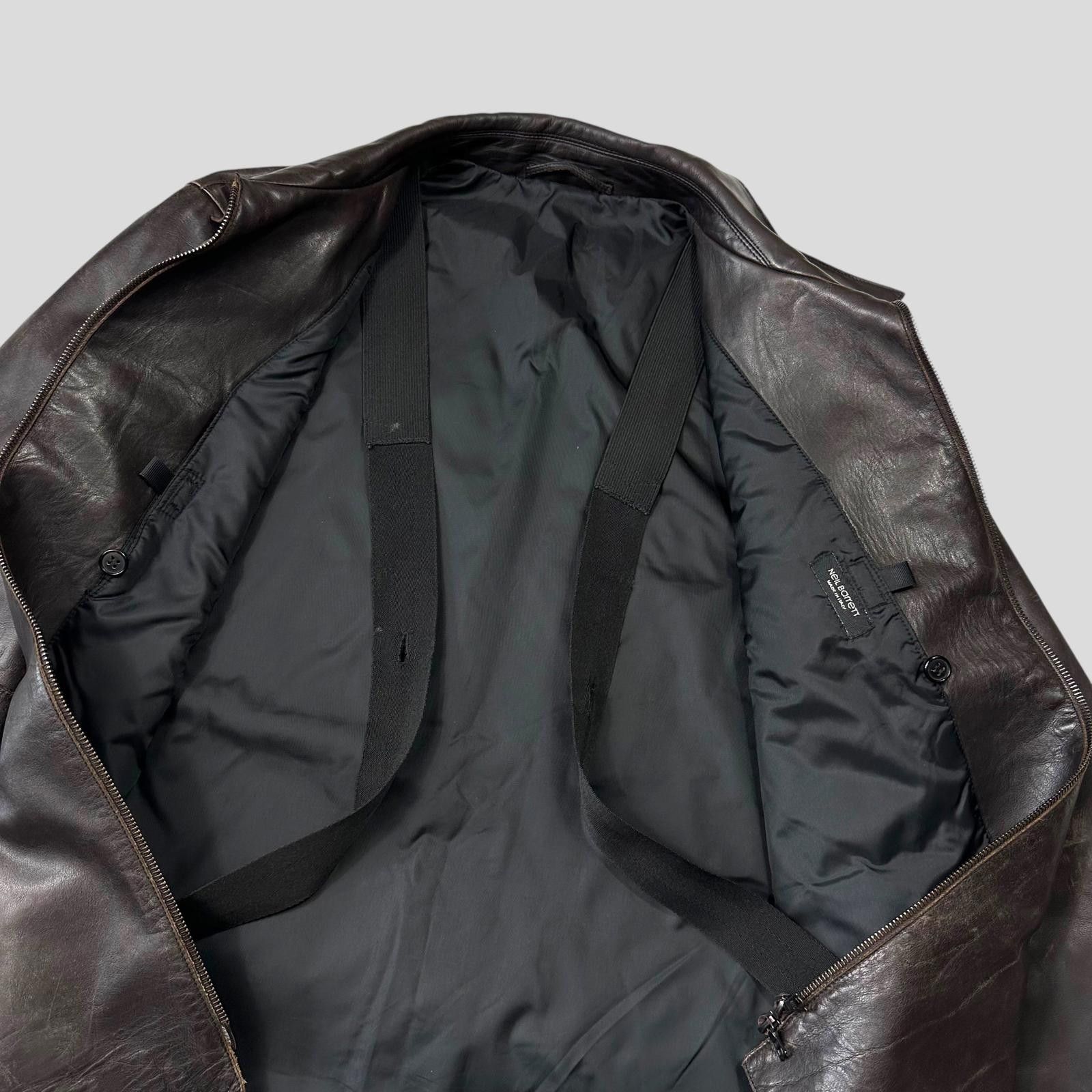 Neil Barrett Neil Barrett AW00 Leather Moto Backpack Jacket - M/L Size US L / EU 52-54 / 3 - 4 Thumbnail