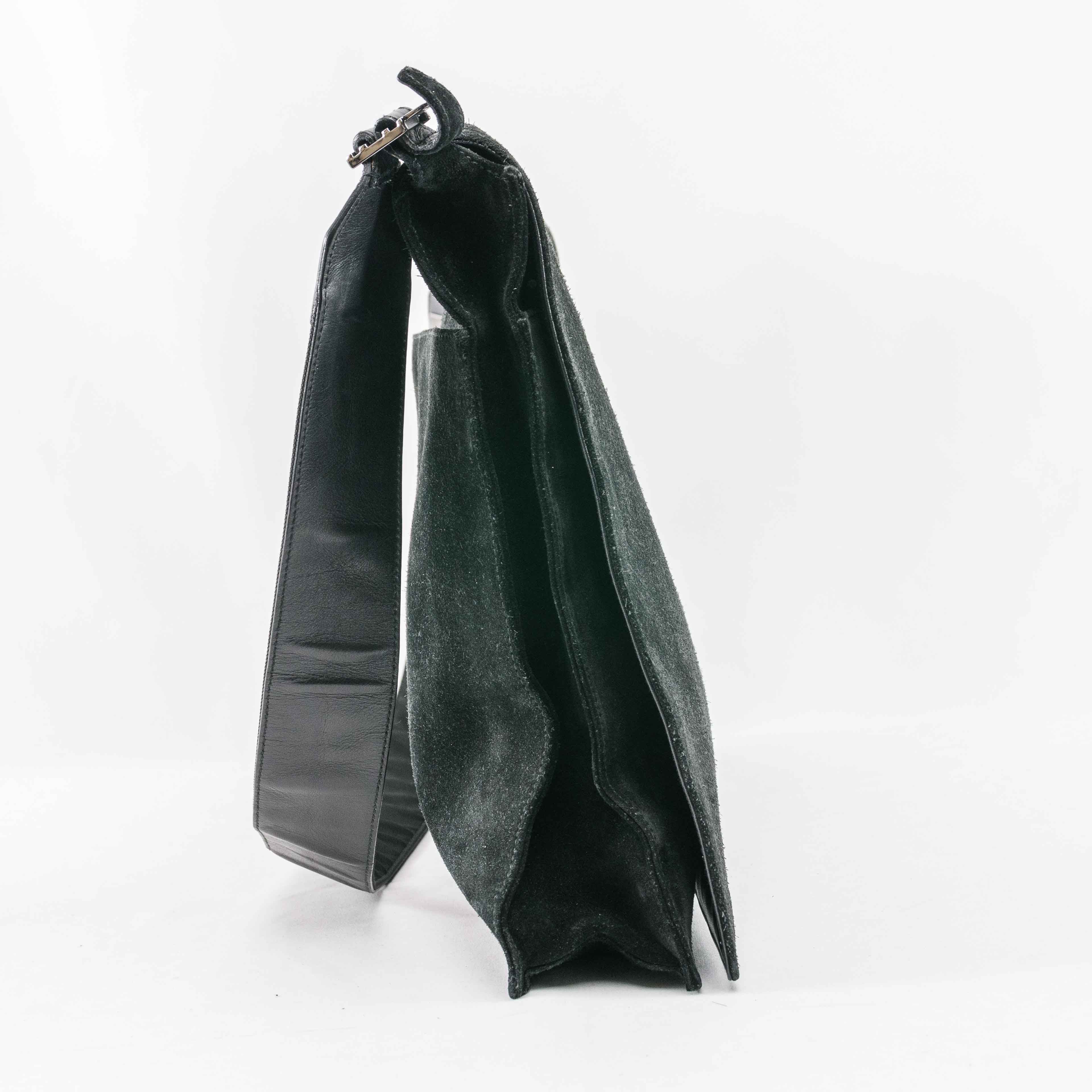 Gucci Gucci Black Suede and Leather Messenger Bag Size ONE SIZE - 6 Thumbnail