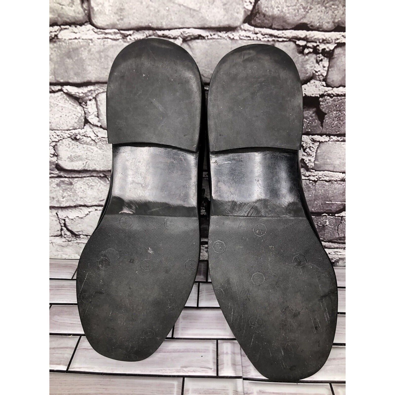 Koto Toto Black Leather Monk Buckle Strap Loafers Dress Shoes Men Size US 10.5 / EU 43-44 - 8 Thumbnail