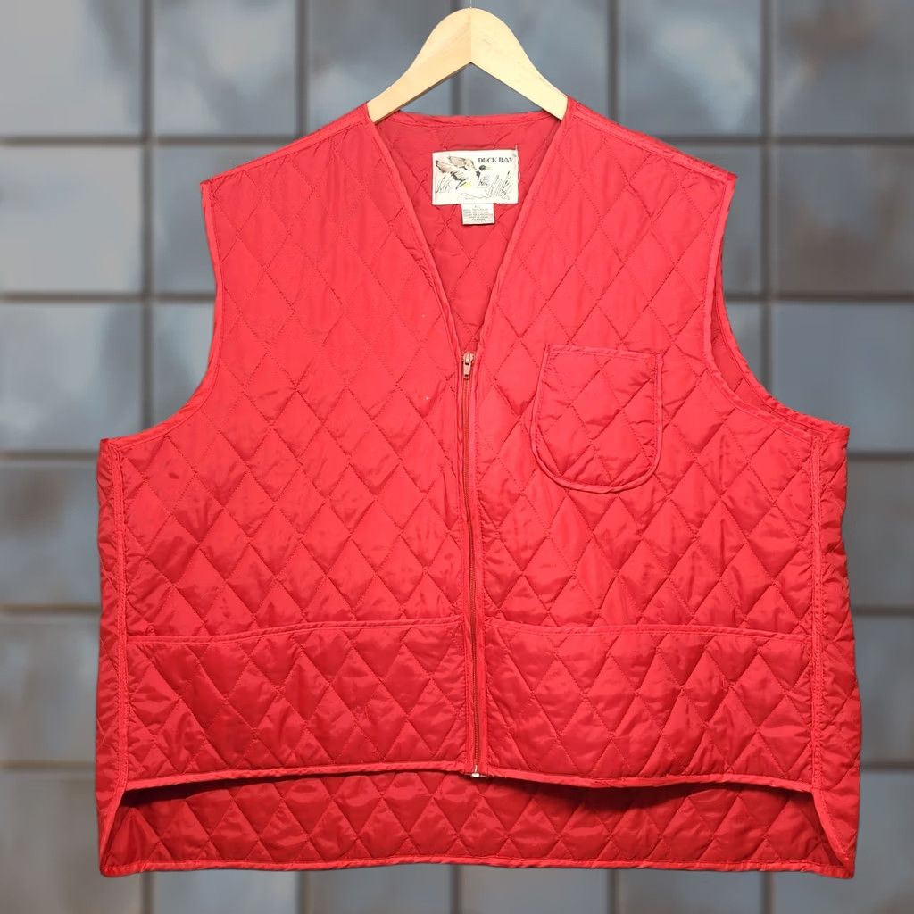 Vintage VINTAGE Duck Bay Red Quilted Vest Mens XXL Nylon Pockets 90s Hunting Outdoors Men Size US XXL / EU 58 / 5 - 1 Thumbnail