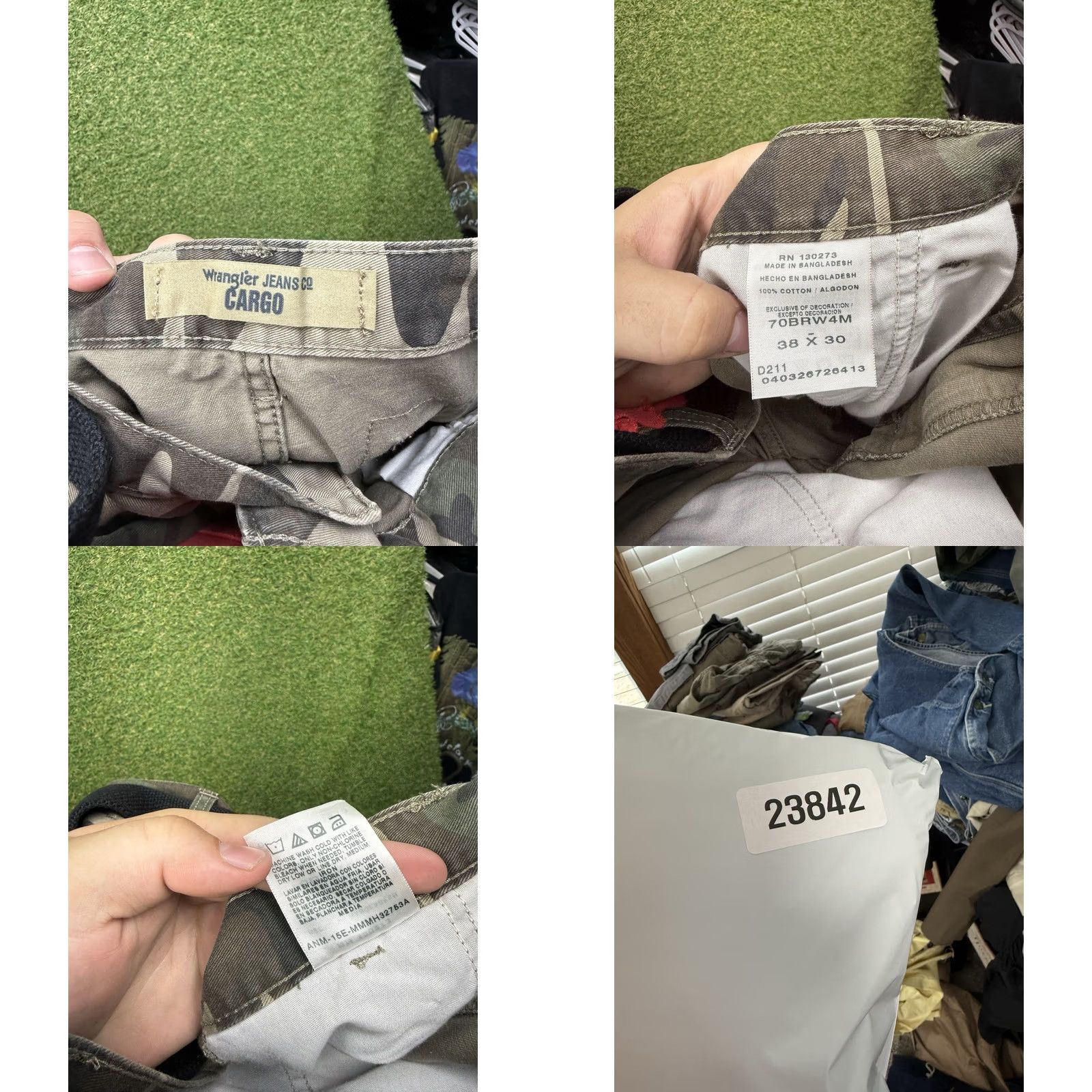 AMO VINTAGE Wrangler Cargo Pants 38x30 Camouflage Y2k Grunge Skate Baggy Wide Leg Mens Pants Size US 38 / EU 54 - 8 Thumbnail