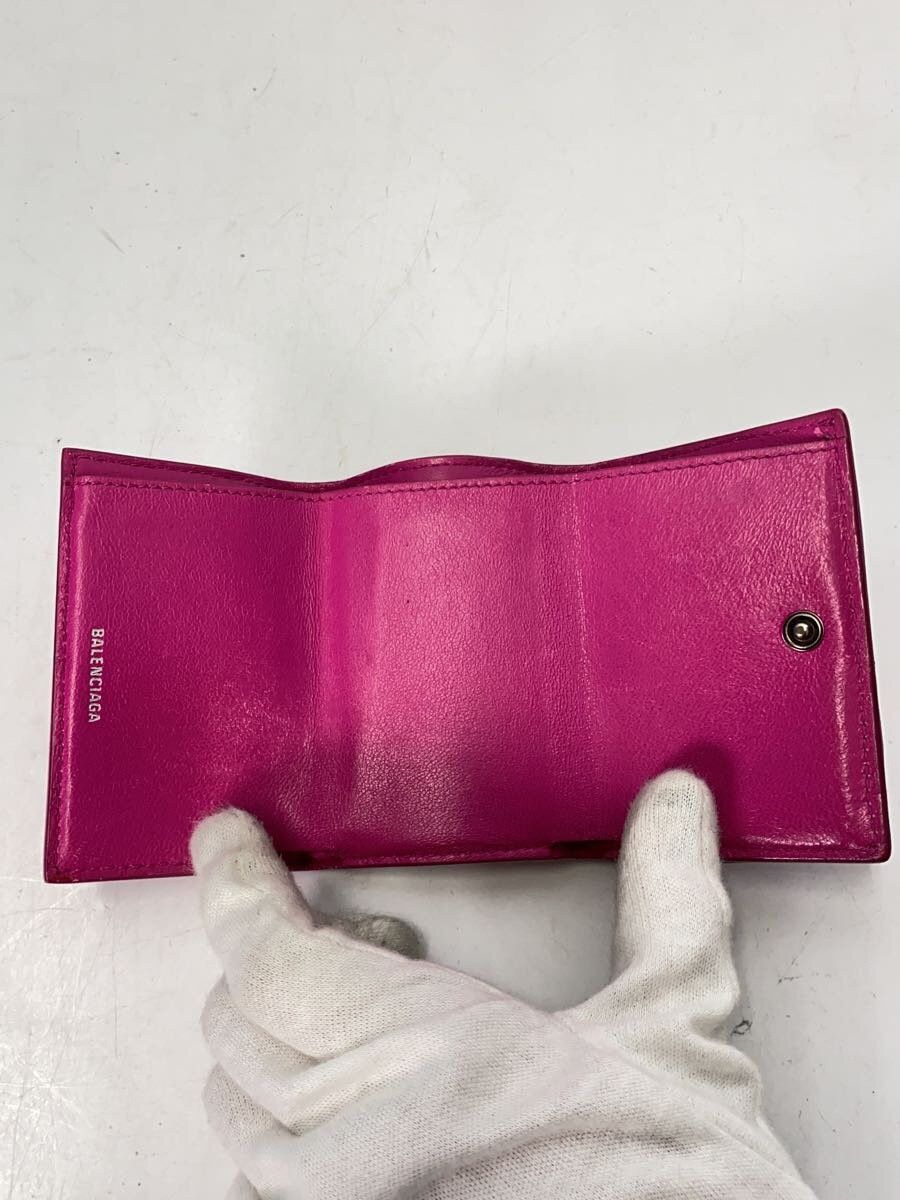 Balenciaga Balenciaga Leather Tri-Fold Wallet Pink Size ONE SIZE - 4 Thumbnail