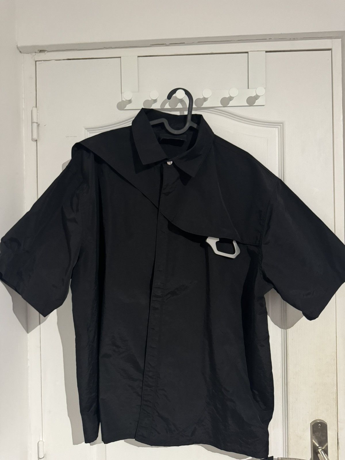 Heliot Emil Black Nylon Short Sleeve Shirt Size US M / EU 48-50 / 2 - 1 Thumbnail