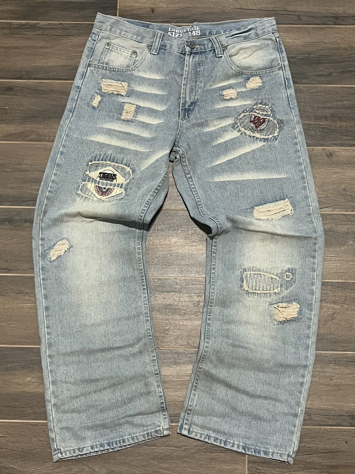 Hysteric Glamour × If Six Was Nine × Le Grande Bleu (L.G.B.) 2000 s flared distress japan denim pants y2k style Size US 33 - 1 Thumbnail