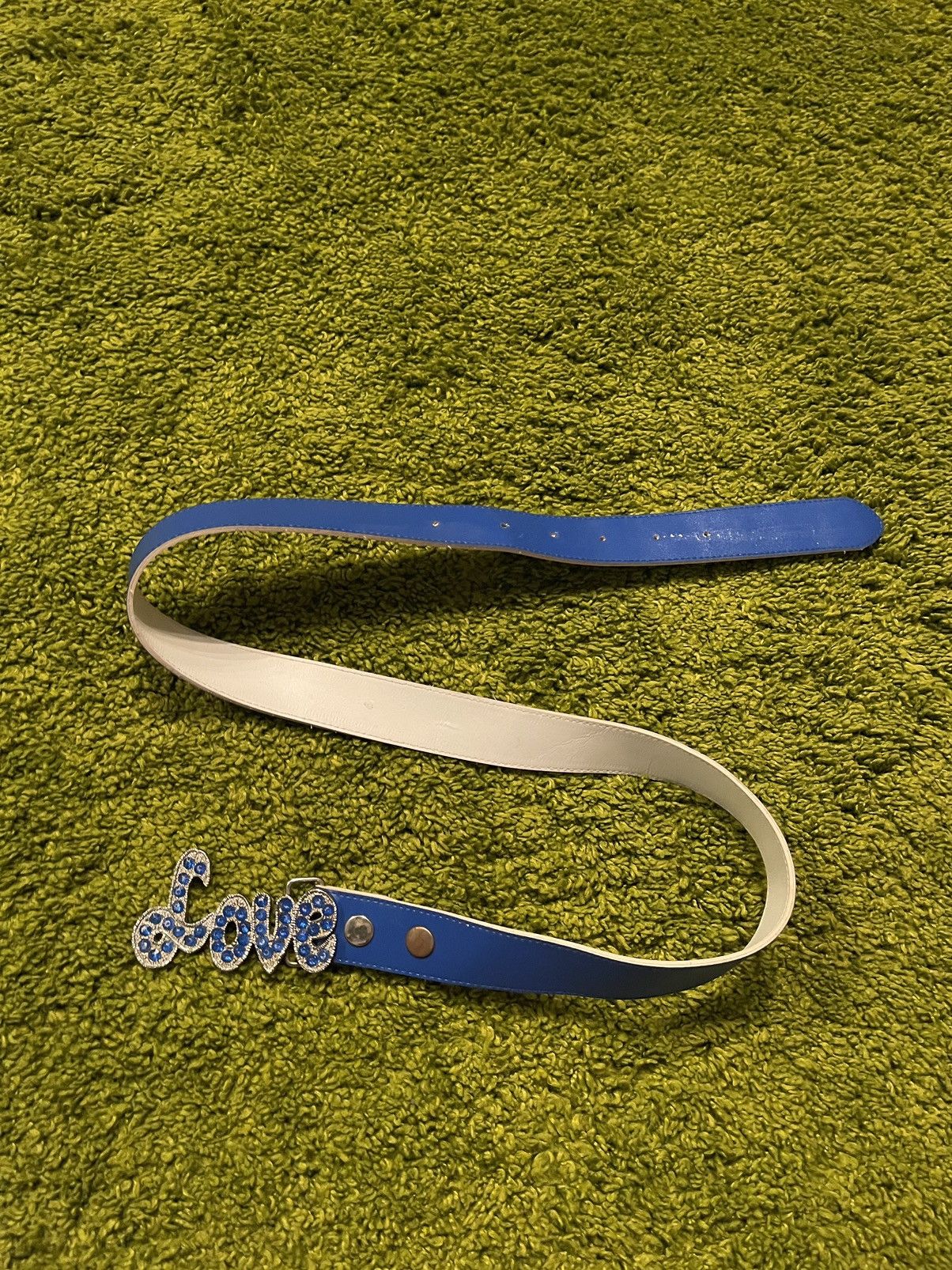 Cowboy Equipment × Vintage Y2K style Love rhinestones logo leather belt Size 34 - 1 Thumbnail
