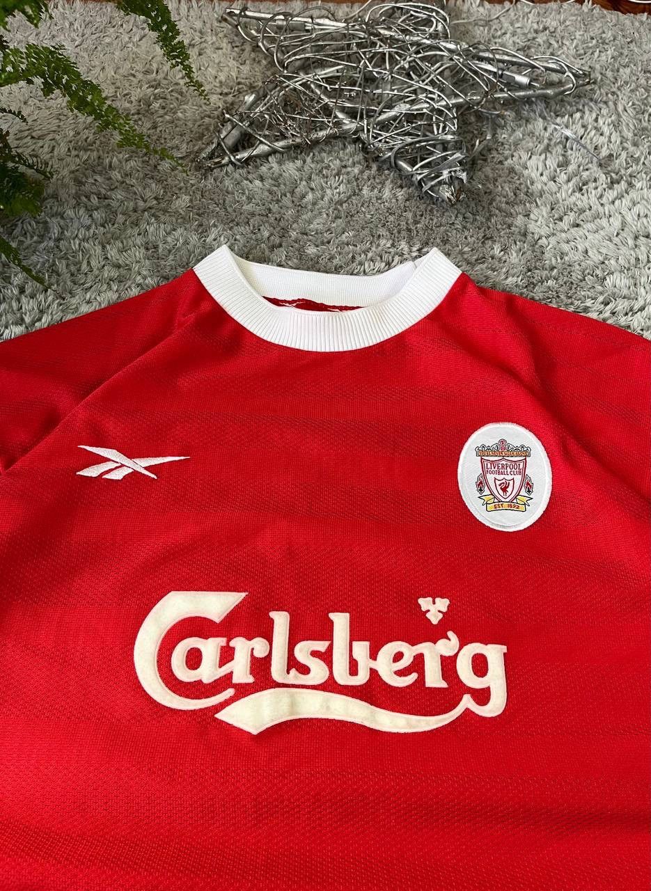 Reebok × Vintage 1998-2000 T-Shirt Reebok x Liverpool Soccer Jersey Rare Logo Size US L / EU 52-54 / 3 - 4 Thumbnail