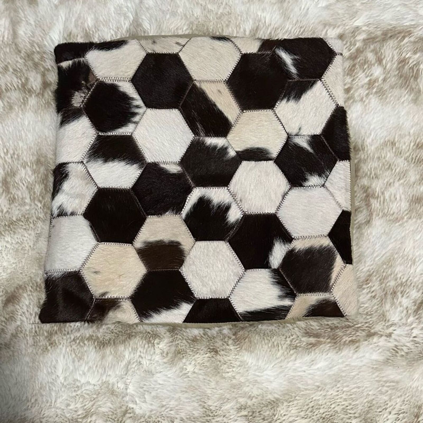 Other Cowhide Decorative Pillow Cover | Sz 18” x 18” Size ONE SIZE - 6 Thumbnail