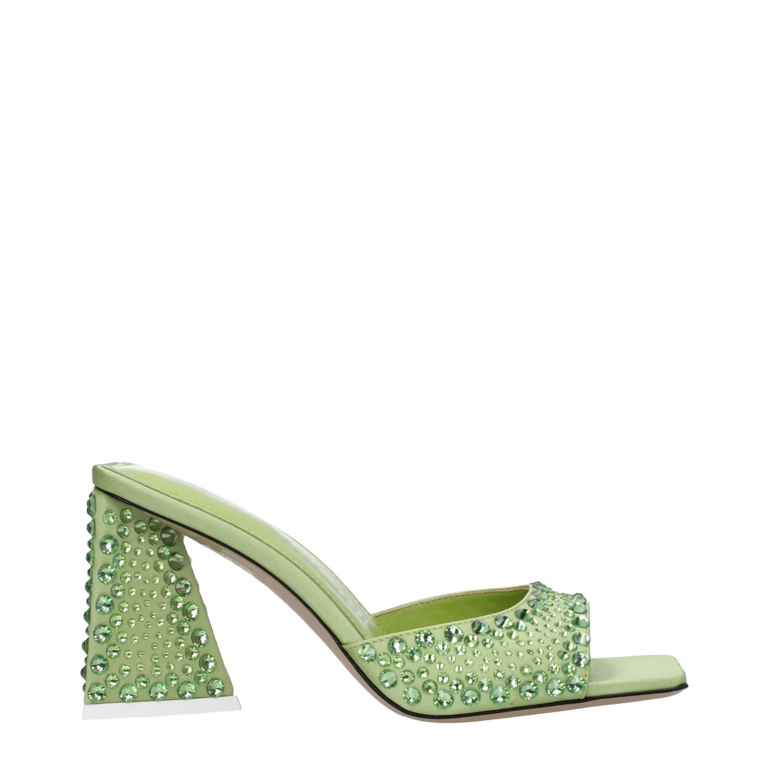 ob1o1e1224 Satin Sandals in Green/Lime