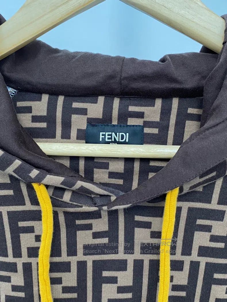Fendi Fendi Dark Brown Logo Letter Printed Cotton Hooded Sweatsh Size US XS / EU 42 / 0 - 3 Thumbnail