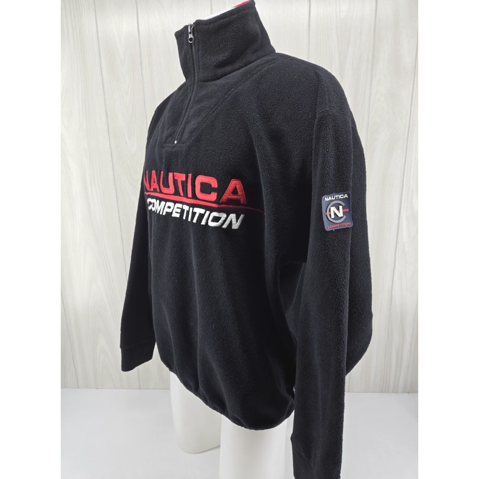 Nautica VINTAGE Nautica Competition Fleece Pullover Mens Large Black 1/4 Zip USA 90s Size US L / EU 52-54 / 3 - 4 Thumbnail