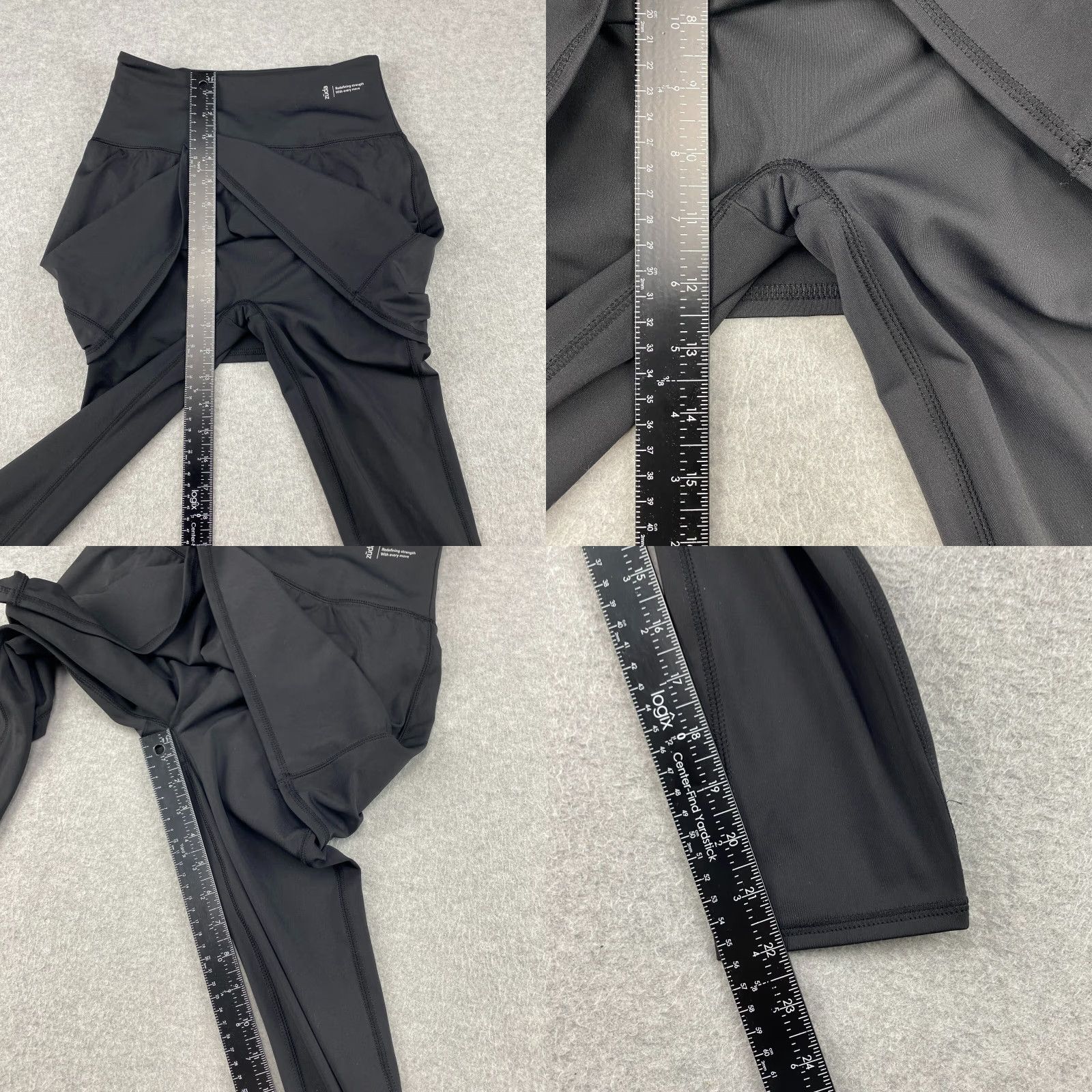 Vintage Zuda Leggings Womens Cropped Skirted 2XS Black Stretch Pockets Breathable Activewear Tennis Running Walking Dance Athleisure Modern Size 24" / US 00 / IT 34 - 8 Thumbnail