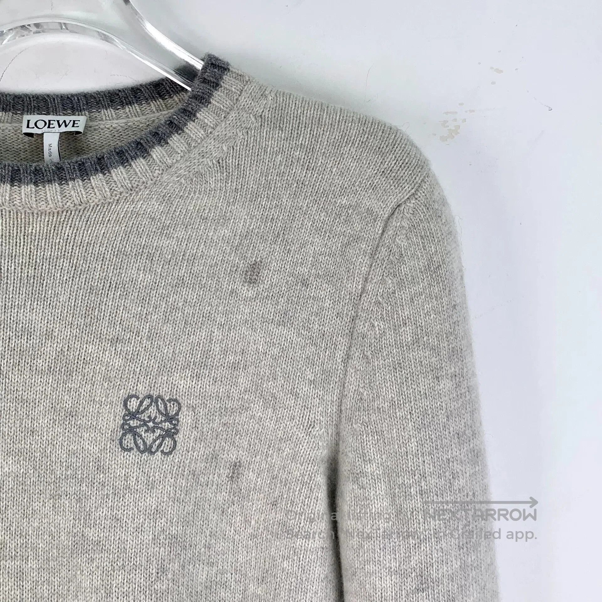 Loewe gray logo embroidered wool knit sweater. Size US XS / EU 42 / 0 - 3 Thumbnail
