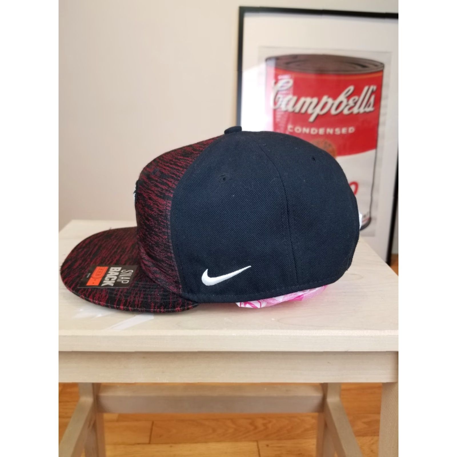 Nike VINTAGE Y2K NIKE KOBE BRYANT MAMBA SHIELD SNAPBACK HAT Mens One Size Red Cotton Snapback Hat Size ONE SIZE - 3 Thumbnail