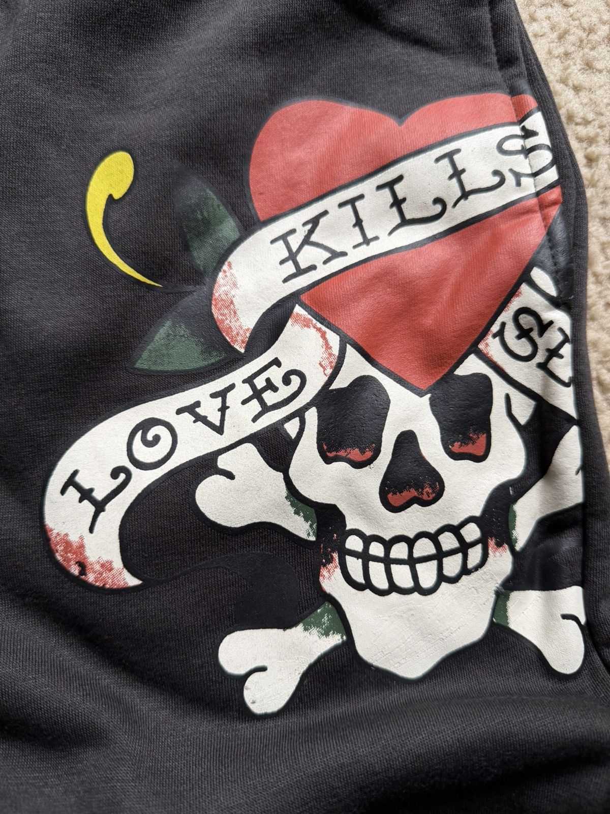 Ed Hardy Ed Hardy Size L Sweatpants Open Hem Grey Love Kills Slowly Size US 33 - 2 Thumbnail
