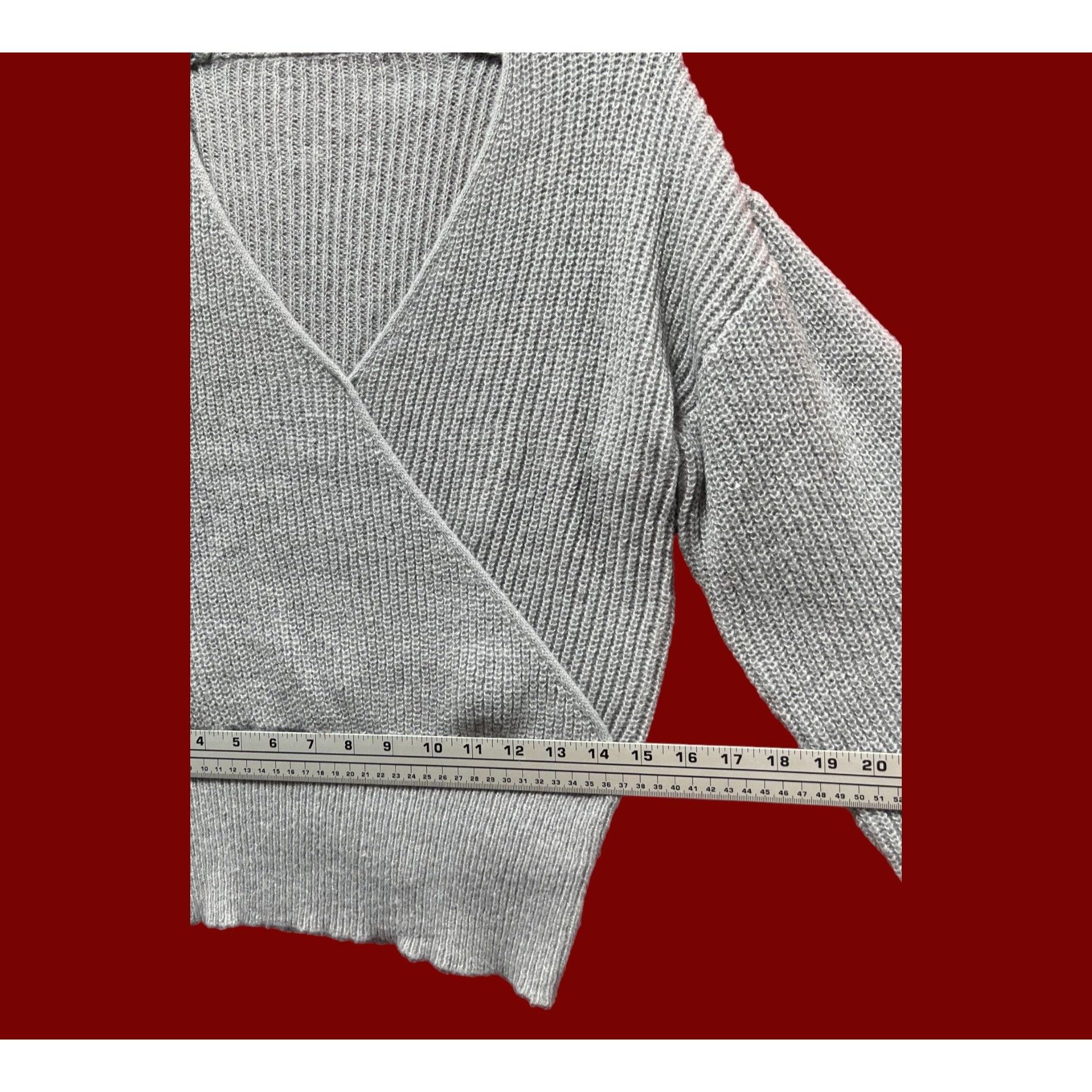 Other Cupshe - Women's Sweater Surplice Neck Rib Tops Long Sleeve Size L / US 10 / IT 46 - 6 Thumbnail