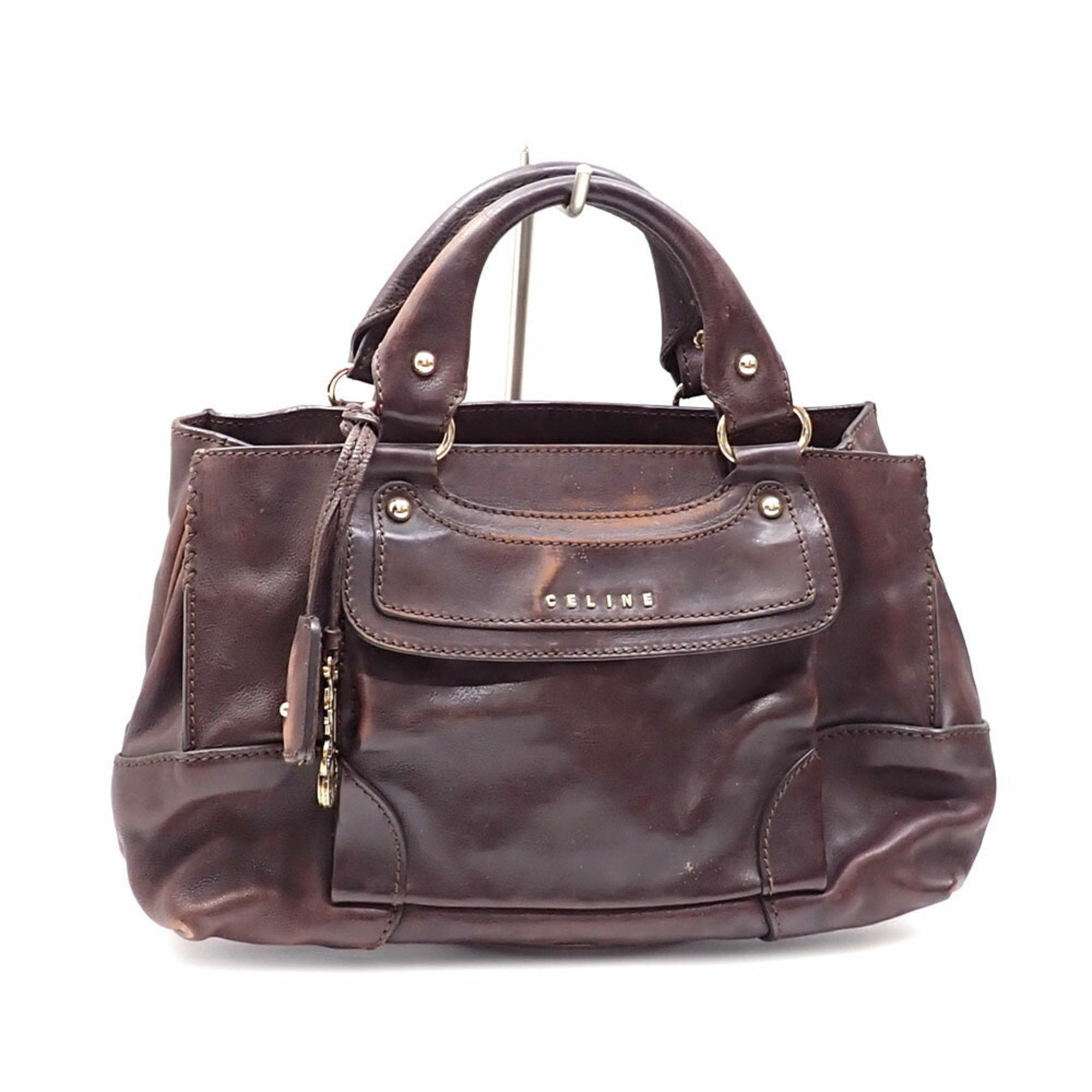 Celine Boogie handbag for women, brown leather A6049583