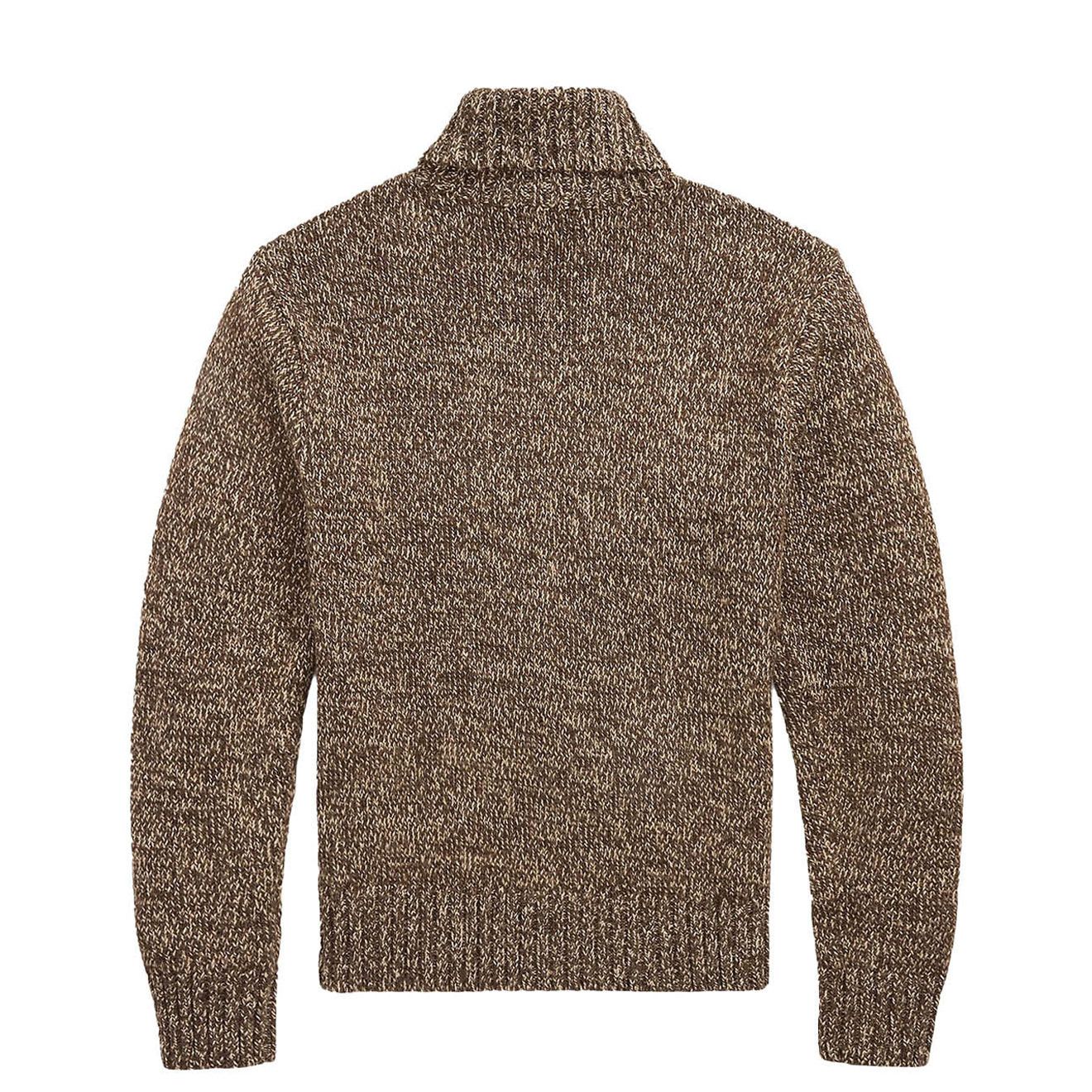 RRL Ralph Lauren 545USD Marled Turtleneck Sweater Brown / Cream Multi Size US L / EU 52-54 / 3 - 5 Thumbnail