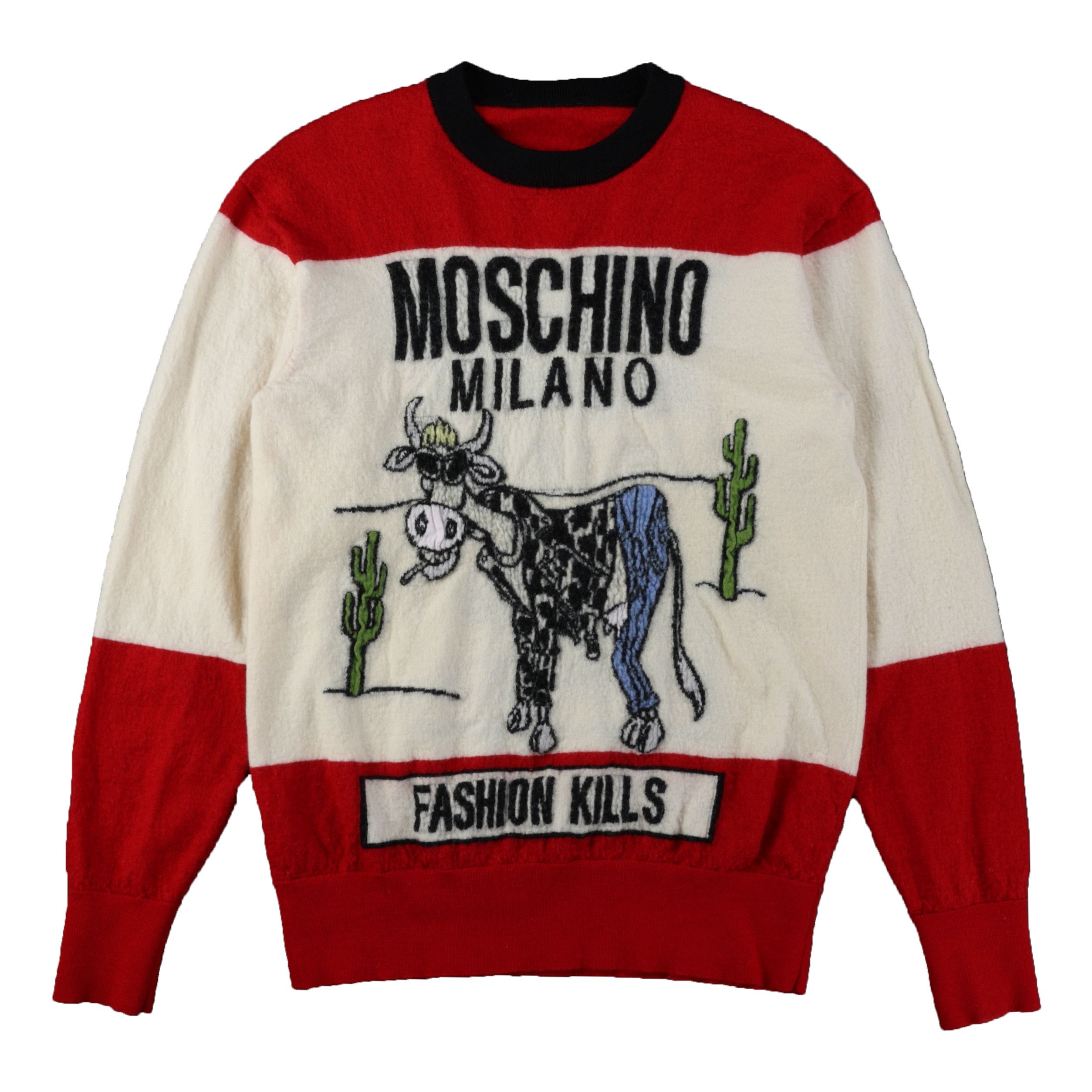 Moschino Moschino A/W 16 "Fashion Kills" Wool Sweater Size S / US 4 / IT 40 - 1 Thumbnail