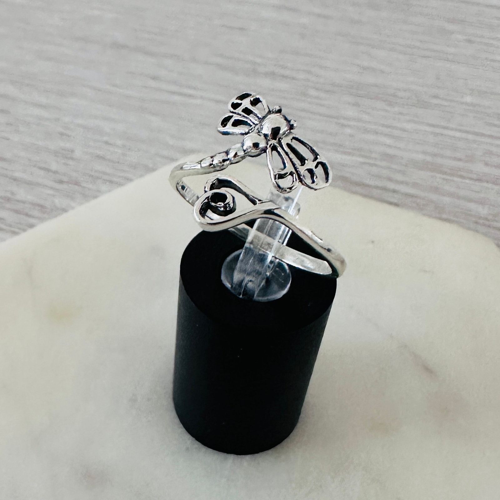 Other Dragonfly Heart Sterling Silver Ring, Oxidized Size ONE SIZE - 11 Thumbnail