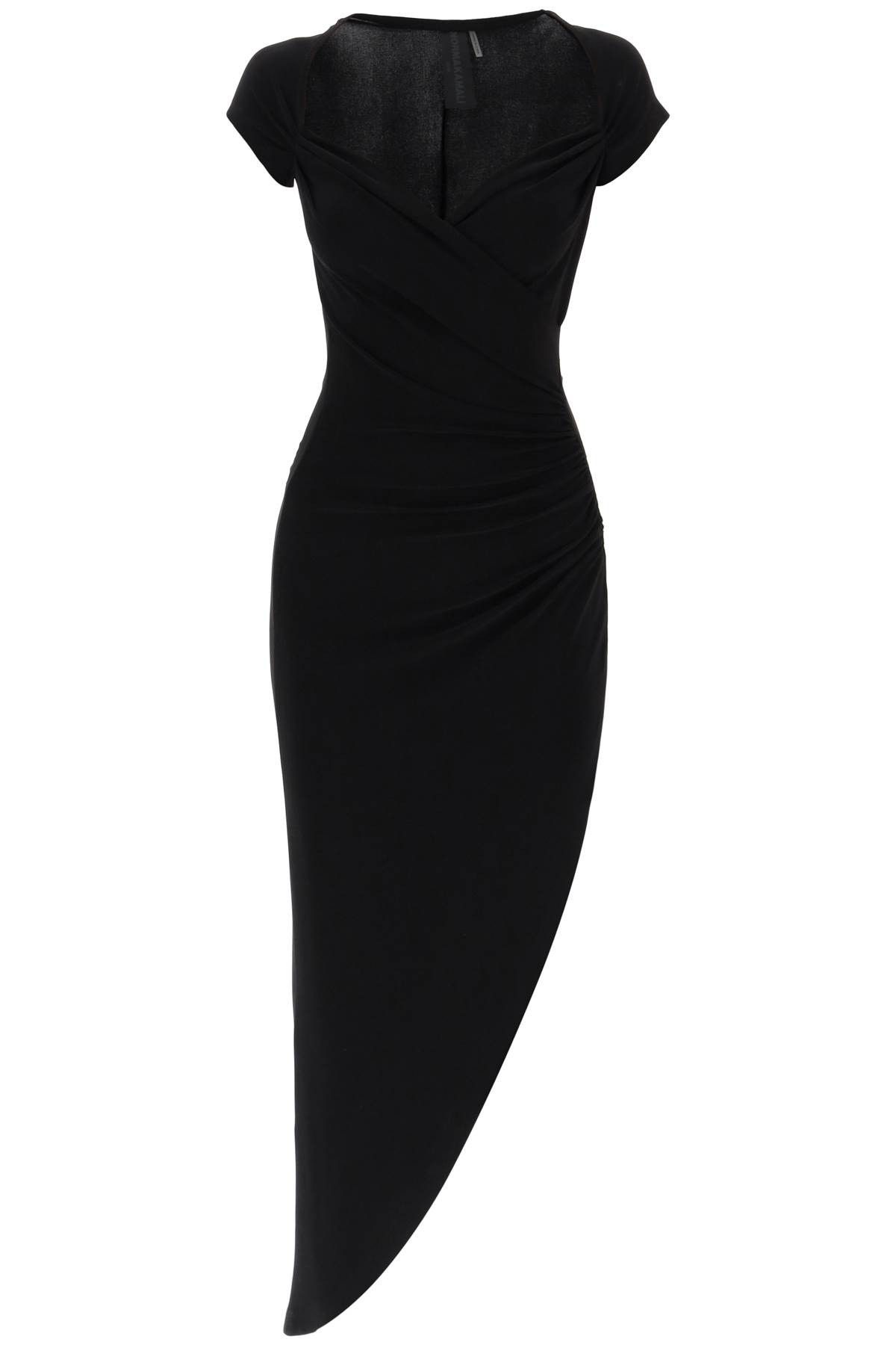 image of Norma Kamali Midi Dress With Side Ruch in Black, Women's (Size XS)