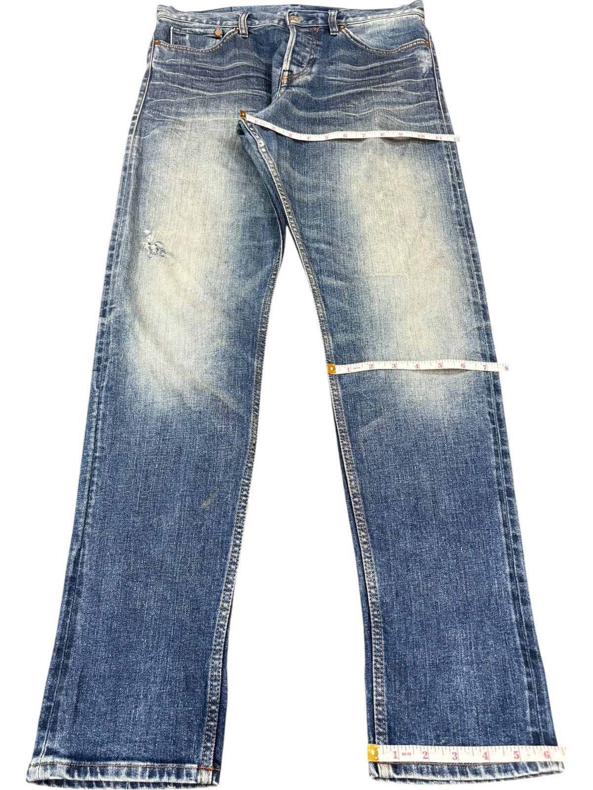 H&M Vintage H&M Selvedge Faded Distressed Jeans Size US 32 / EU 48 - 12 Thumbnail