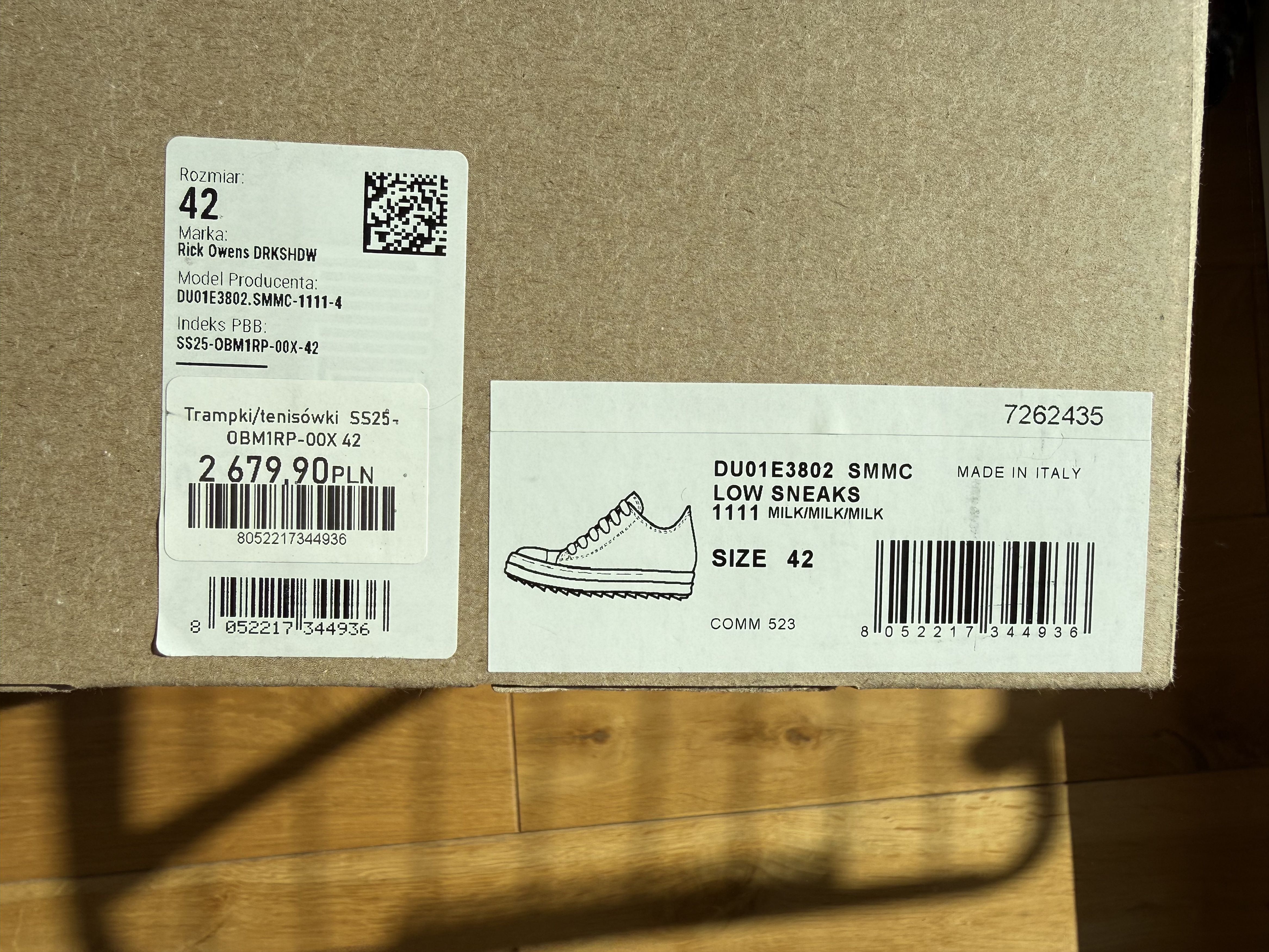 Rick Owens Drkshdw Rick Owens DRKSHDW Hollywood Low 'Milk Cracked Leather' Size US 9 / EU 42 - 9 Thumbnail