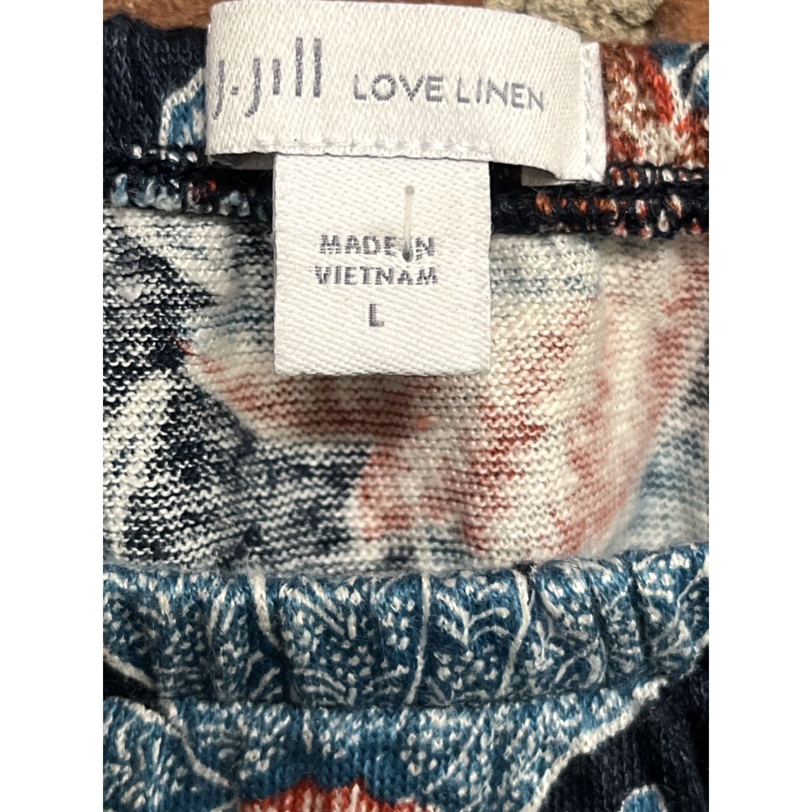 J. Jill VINTAGE J. Jill Love Linen Floral Pattern Blouse & Pull on Pants Sz Medium Blue Womens M Floral Pattern Blouse Pants Womens Blu e Love Pattern Size M / US 6-8 / IT 42-44 - 3 Thumbnail